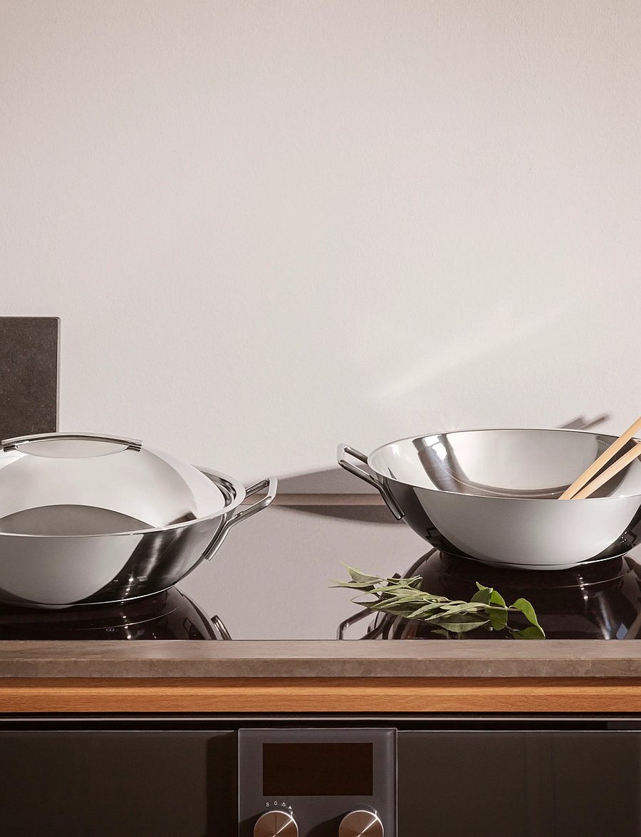 Eva Trio - Kuppellåg 32 cm rustfrit stål - deckel & zubehör - brushed steel - 3