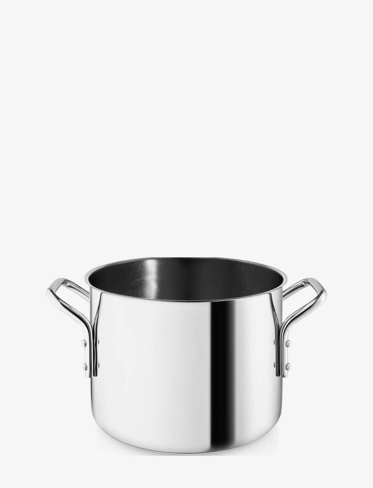 Eva Trio Stainless Steel Gryde 2,2 L Keramisk Slip-Let Belægning, Casserole Ret o, Sølv, Str: 2.2 L