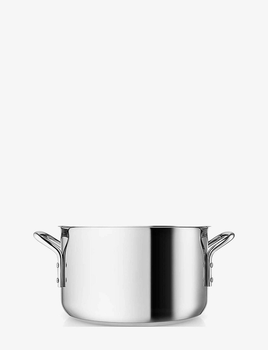 Eva Trio - Stainless Steel Pot 3.6 l 20 cm ceramic Slip-Let® coating w/out lid - malmist potid - polished steel - 2