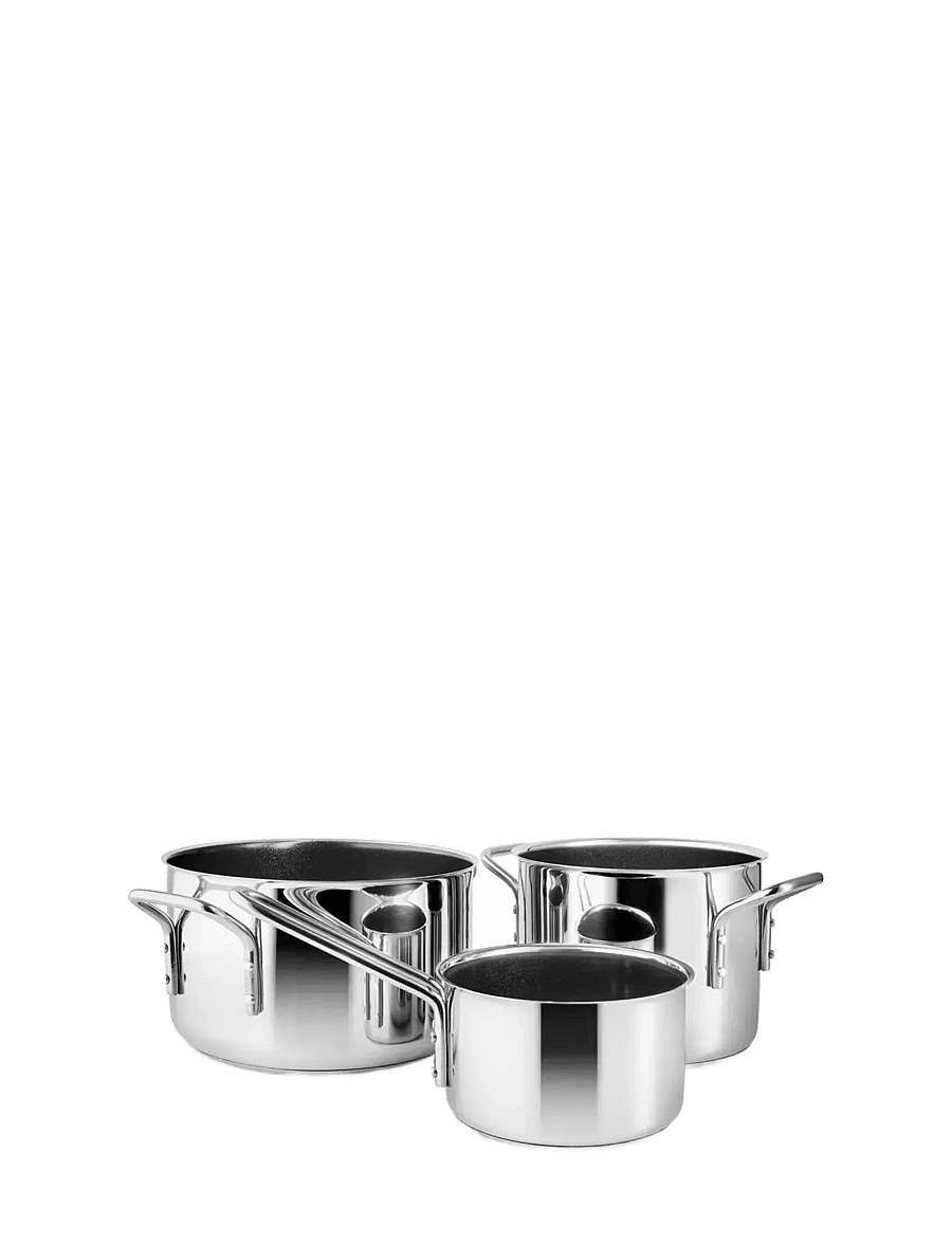 Eva Trio - Stainless Steel 3 pcs. Cookware set ceramic Slip-Let® - kastrulikomplektid - polished steel - 0