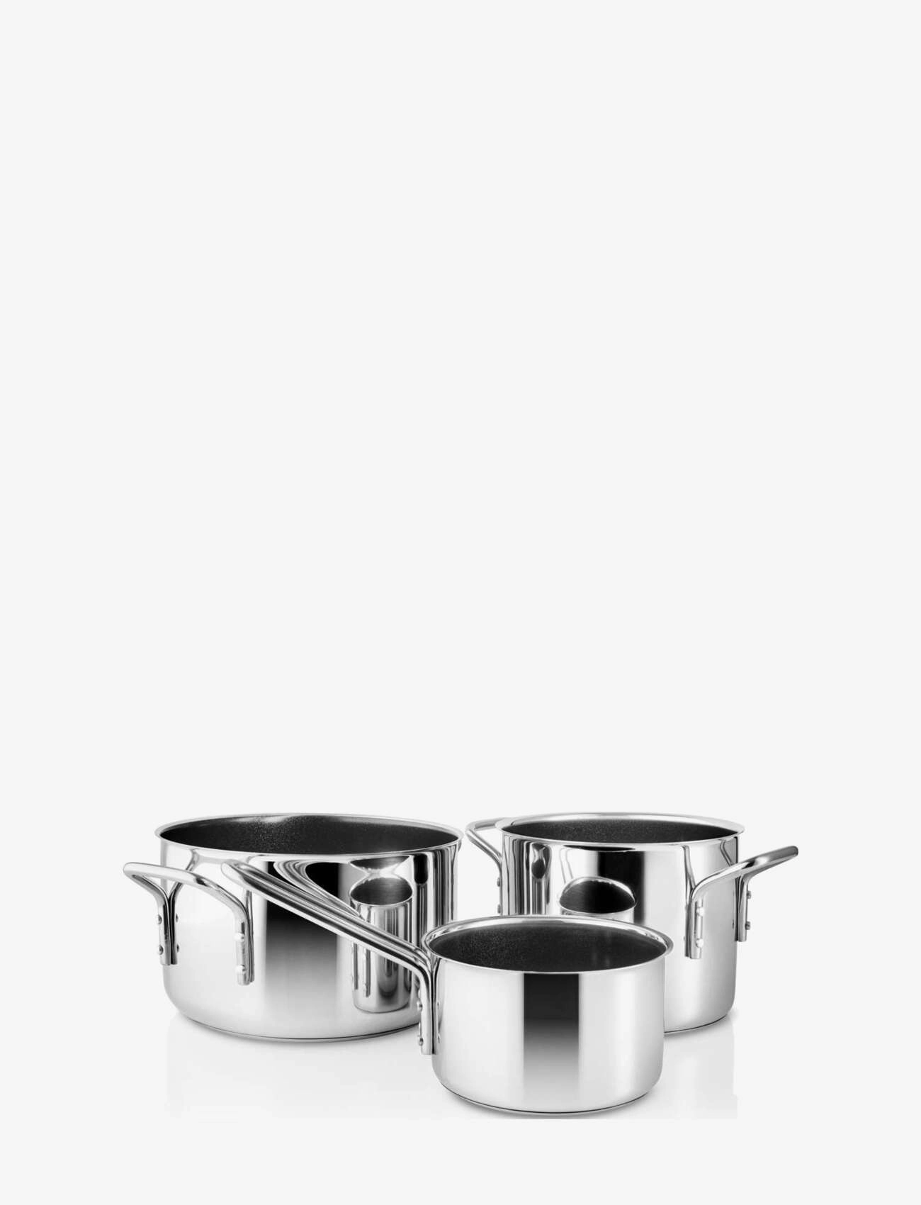 Eva Trio Stainless Steel Grydesæt 3 stk. keramisk Slip-Let® - Køkken - POLISHED STEEL / silver