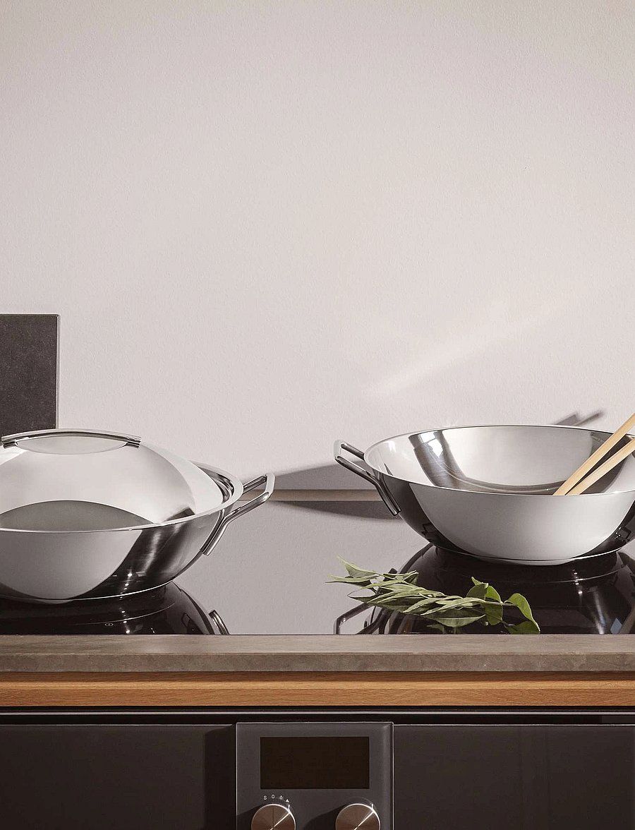 Eva Trio - Stainless Steel Wok 5.0 l 32 cm - vokipannid - polished steel - 3