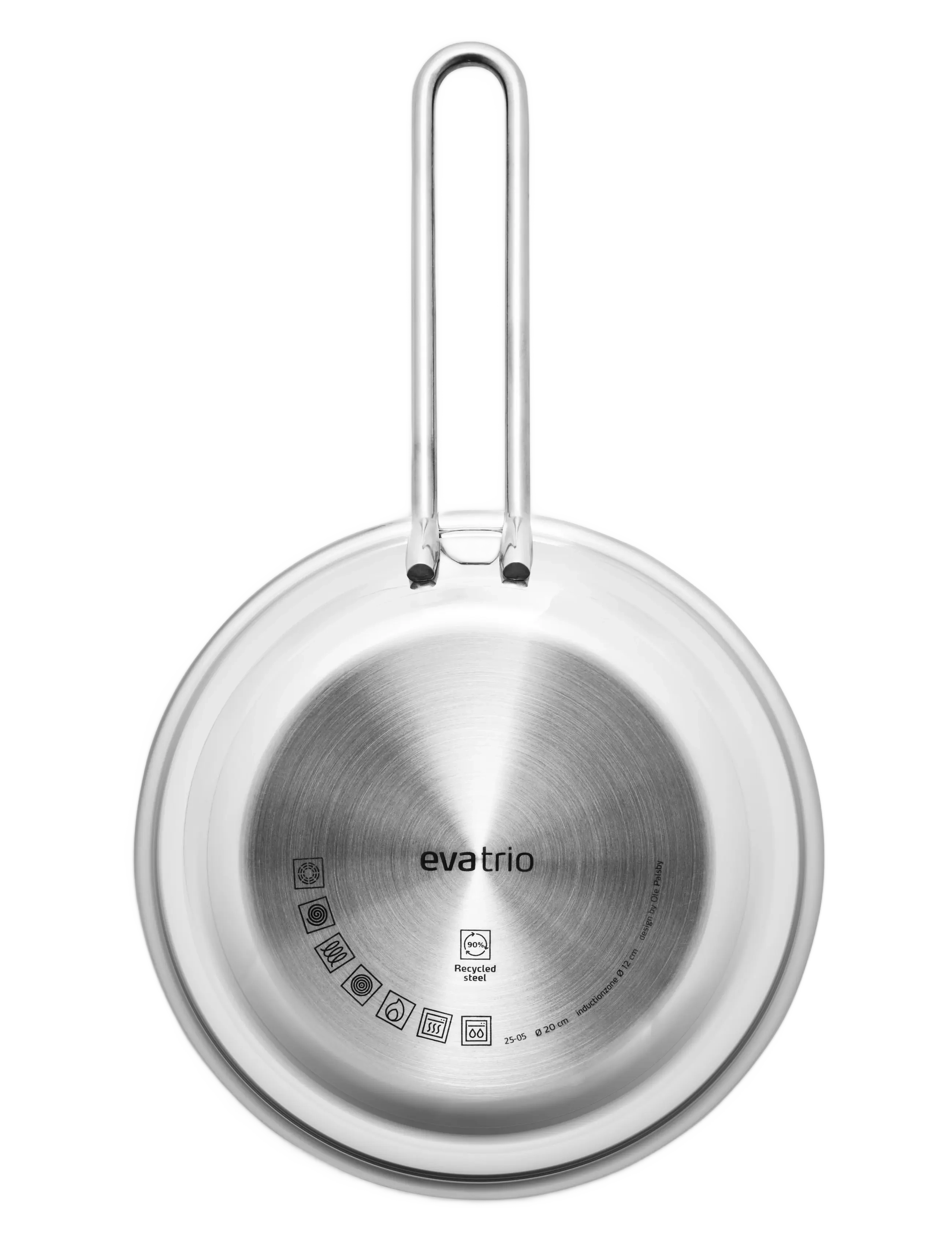 Eva Trio - Stainless Steel Frying Pan 20 cm steel base - stekpannor - polished steel - 3
