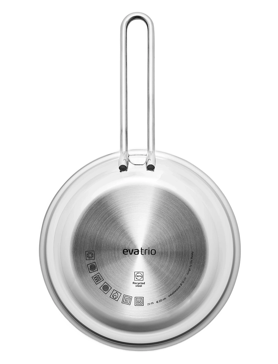 Eva Trio - Stainless Steel Frying Pan 20 cm steel base - bratpfannen - polished steel - 3
