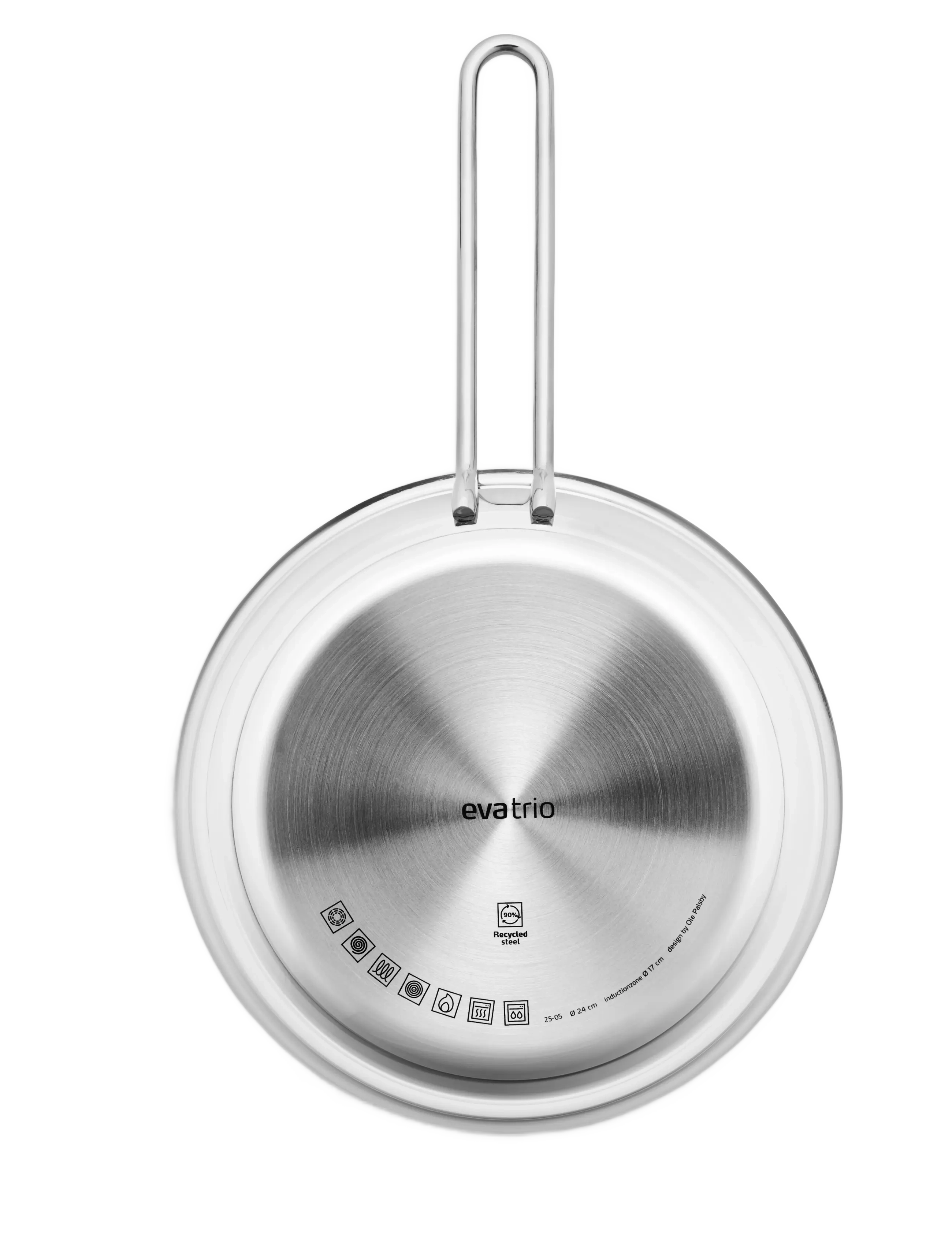 Eva Trio - Stainless Steel Frying Pan 24 cm steel base - stegepander - polished steel - 3
