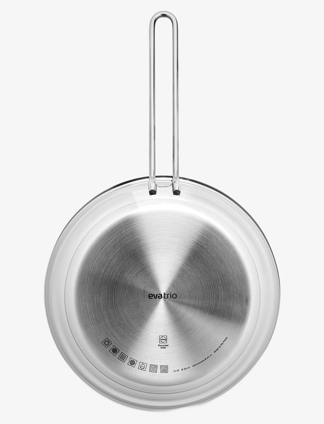 Eva Trio - Stainless Steel Frying Pan 28 cm steel base - stekpannor - polished steel - 2