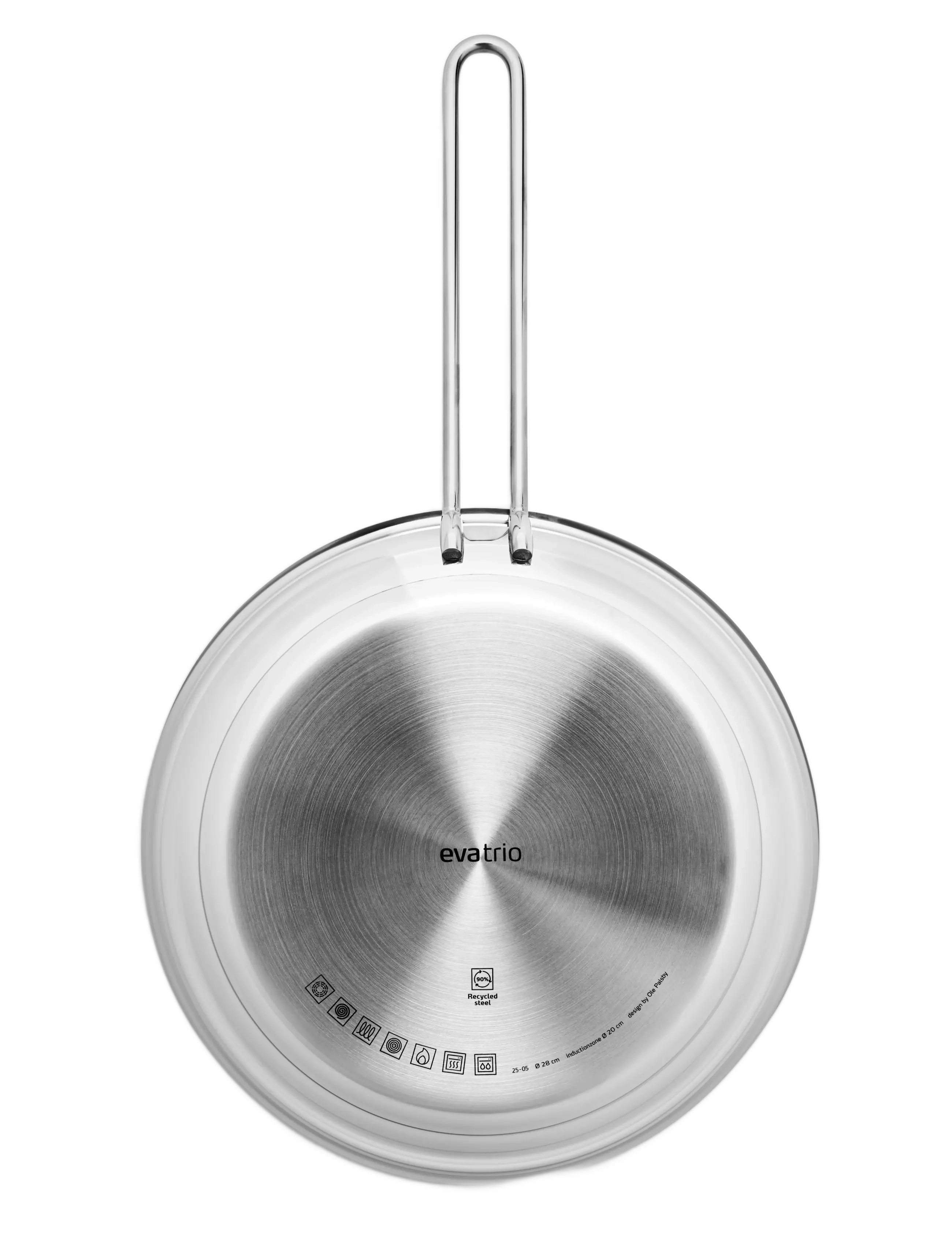 Eva Trio - Stainless Steel Frying Pan 28 cm steel base - stegepander - polished steel - 3