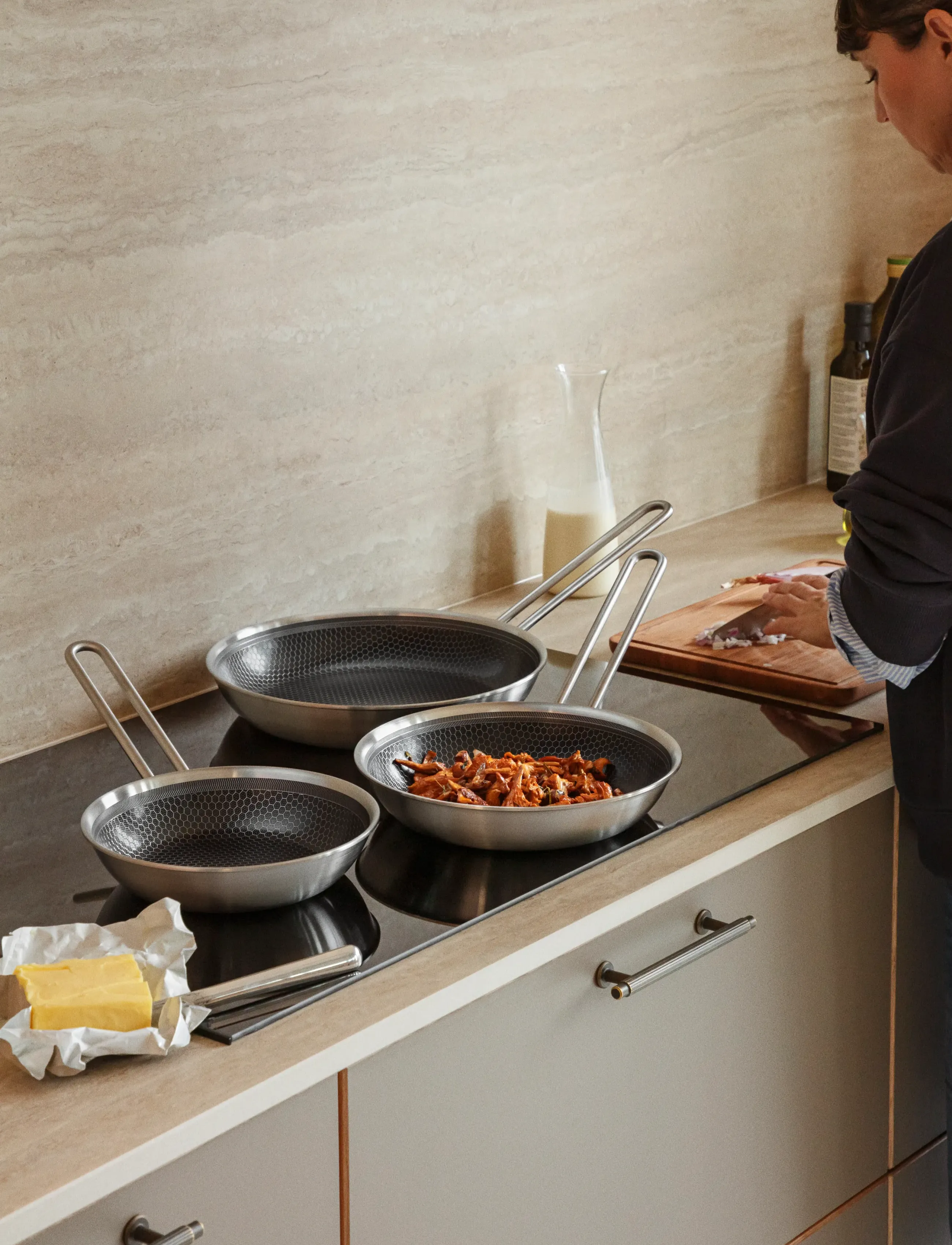 Eva Trio - Multi Frying pan 20 cm Mosaic ceramic Slip-Let® coating - stegepander - brushed steel - 5