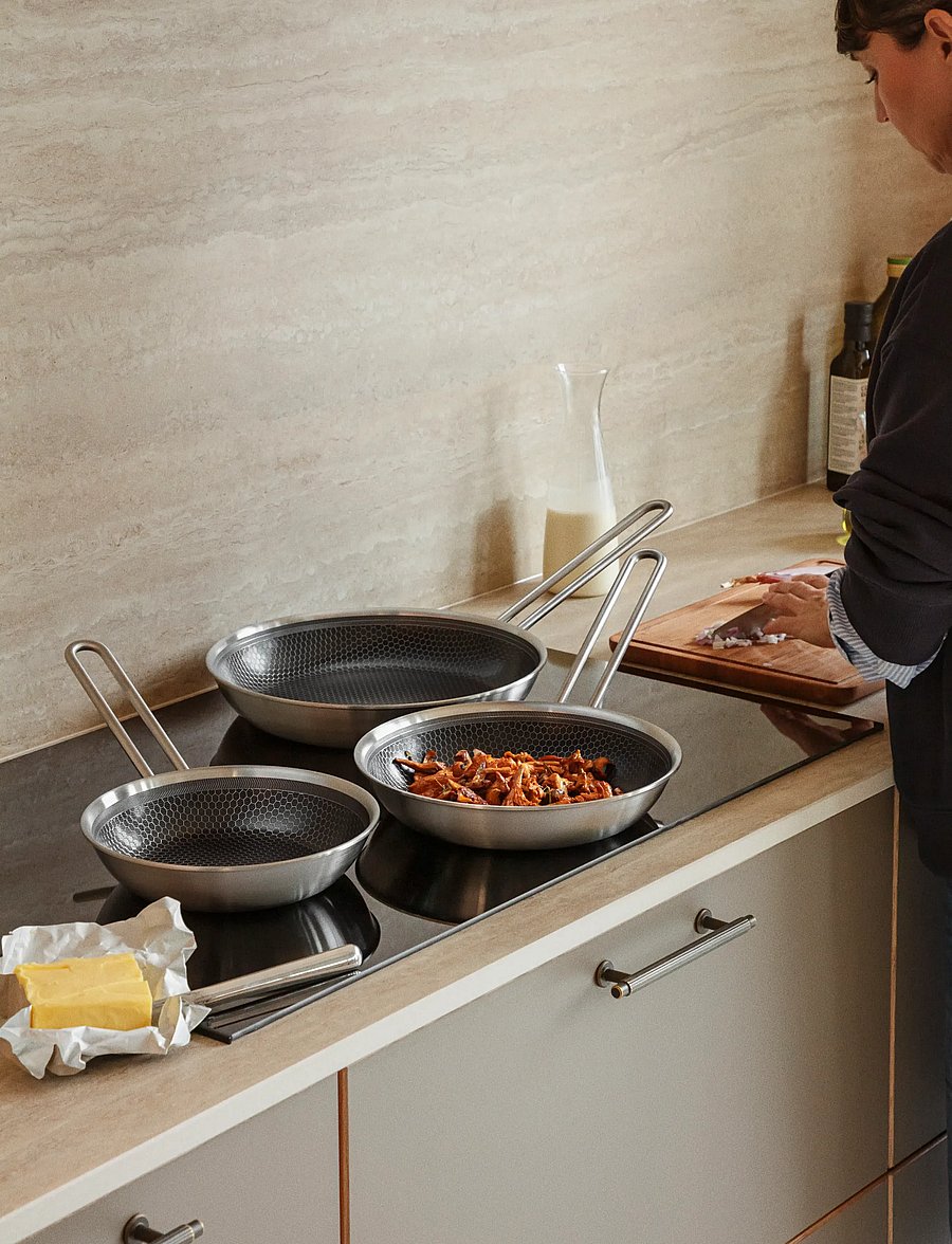 Eva Trio - Multi Frying pan 20 cm Mosaic ceramic Slip-Let® coating - bratpfannen - brushed steel - 5