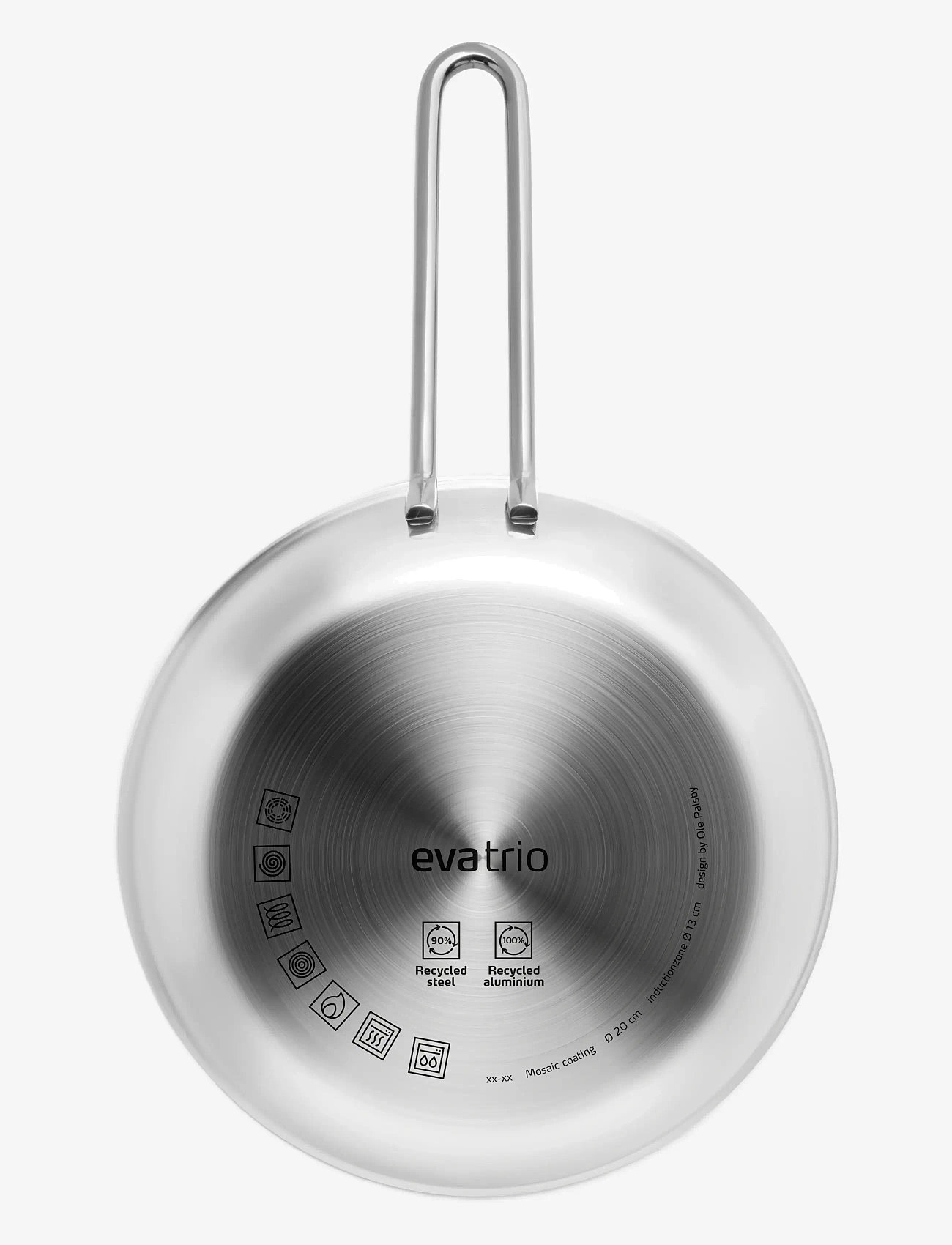 Eva Trio - Multi Frying pan 20 cm Mosaic ceramic Slip-Let® coating - stekpannor - brushed steel - 3