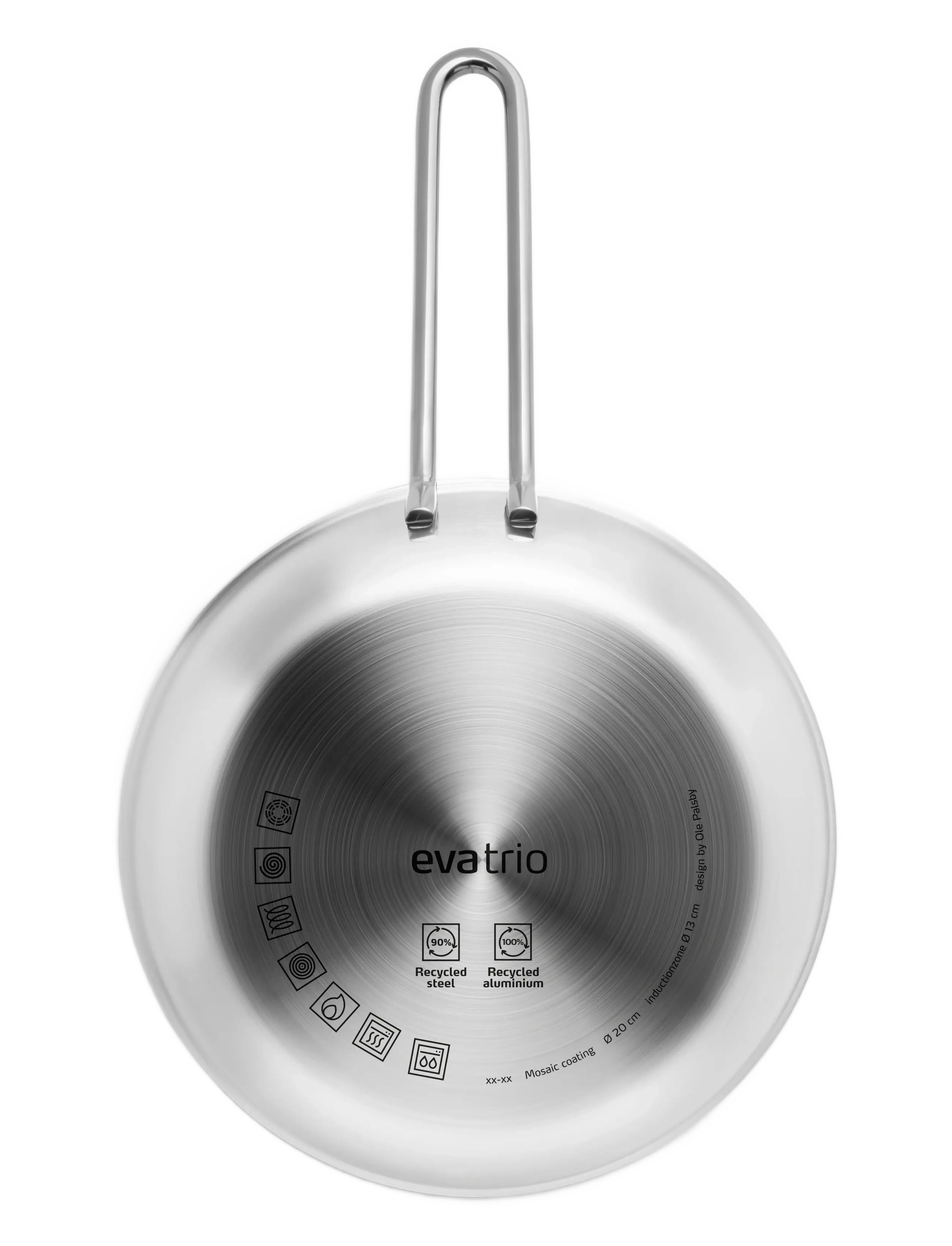Eva Trio - Multi Frying pan 20 cm Mosaic ceramic Slip-Let® coating - stegepander - brushed steel - 3
