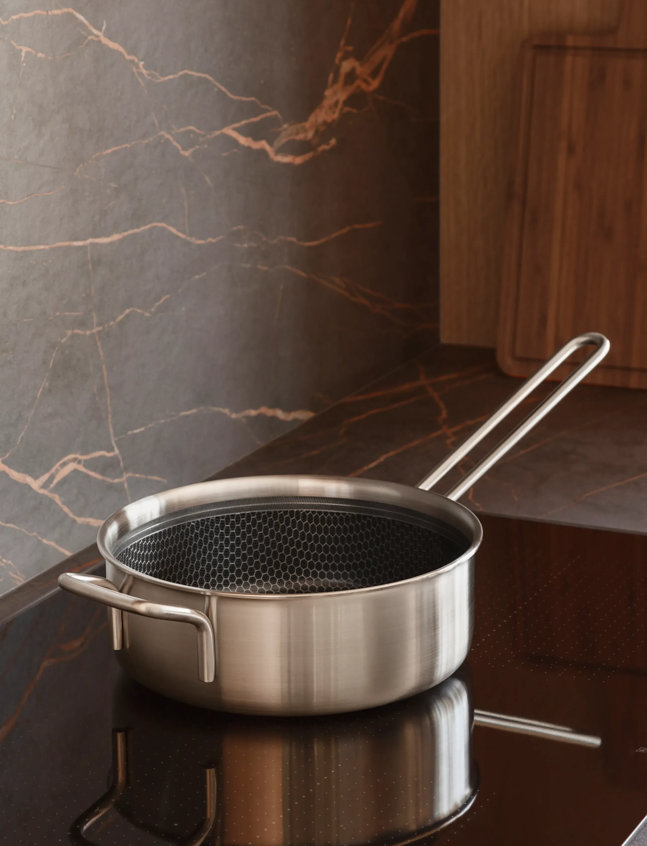 Eva Trio - Multi Sauté pan 24 cm Mosaic ceramic Slip-Let® coating - brushed steel - 0