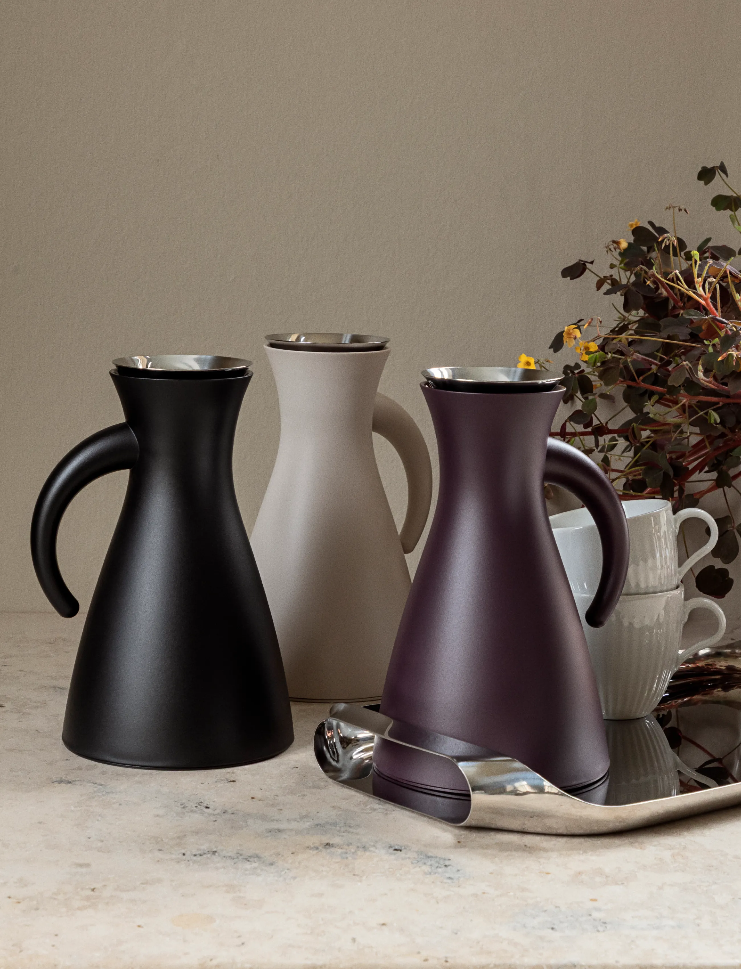 Eva Trio - Vacuum jug 0.5 L Sand - thermoskannen - sand - 3