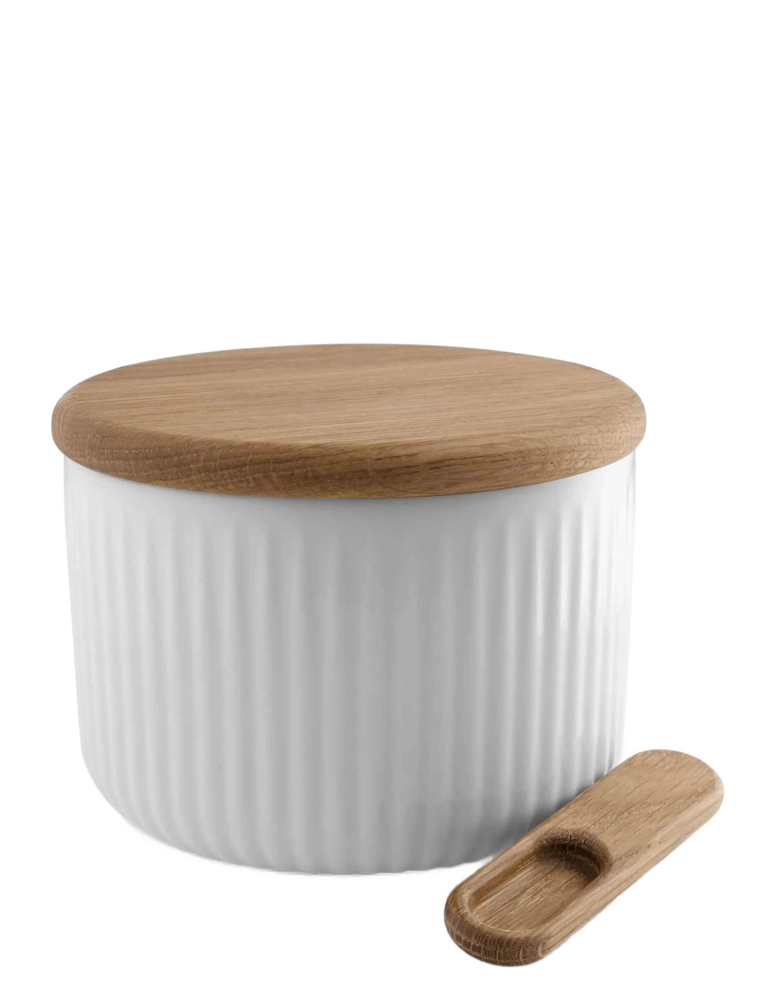 Eva Trio Legio Nova Saltkar Med Låg Og Ske, Salt- og peberbøsse, Hvid, Str: Ø 11 CM