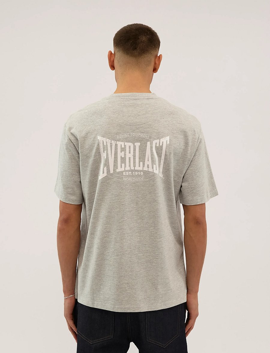 Everlast - Backlogo Tee - lühikeste varrukatega t-särgid - light grey melange - 4