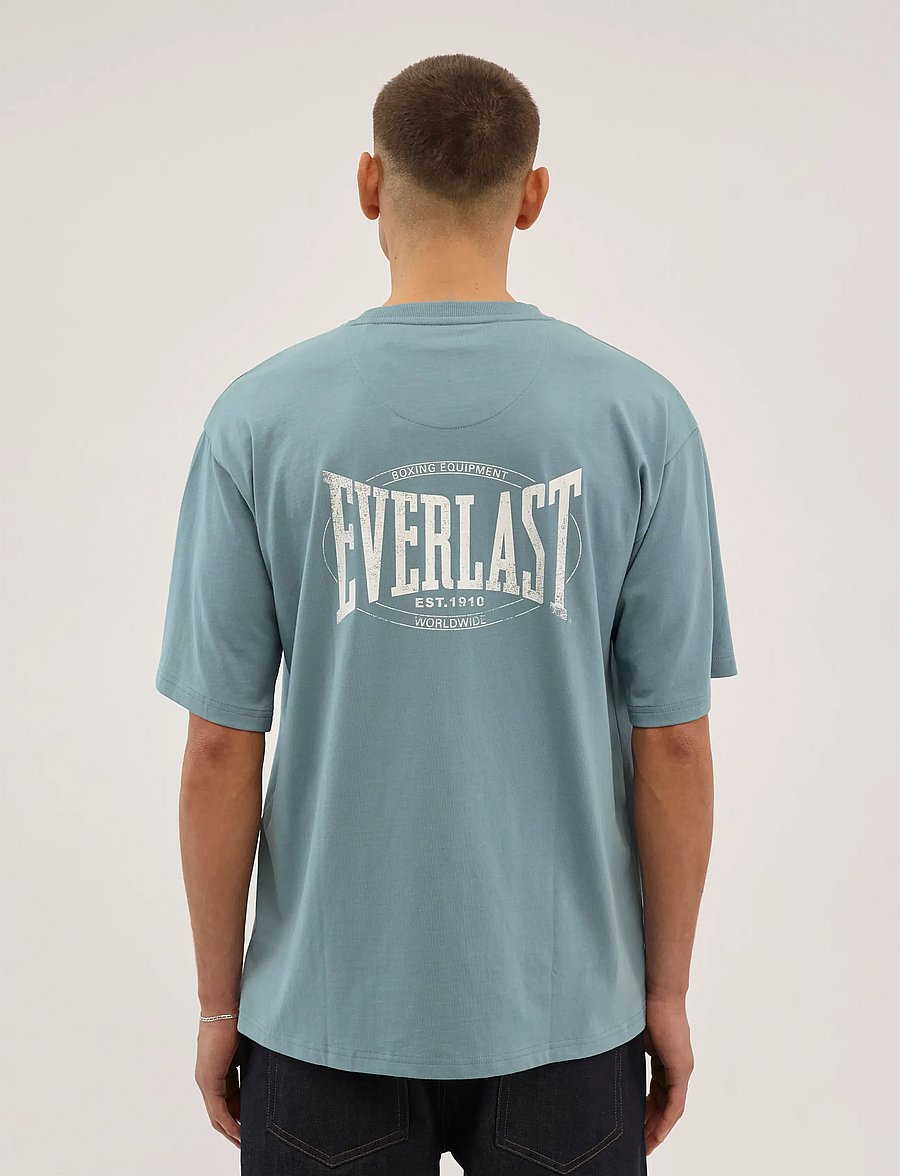 Everlast - Backlogo Tee - kurzärmelige t-shirts - smoke blue - 4