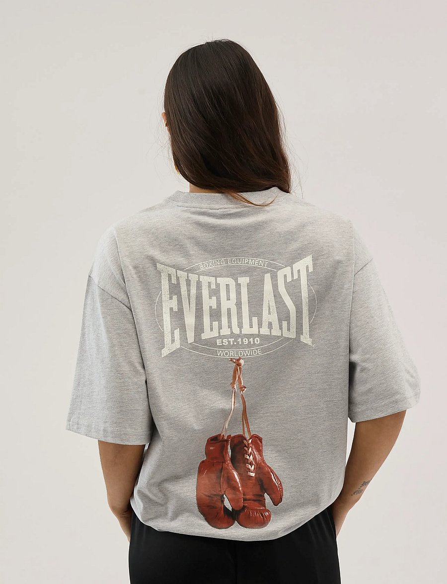 Everlast - Fight Night Tee - kurzärmelige t-shirts - grey melange - 5