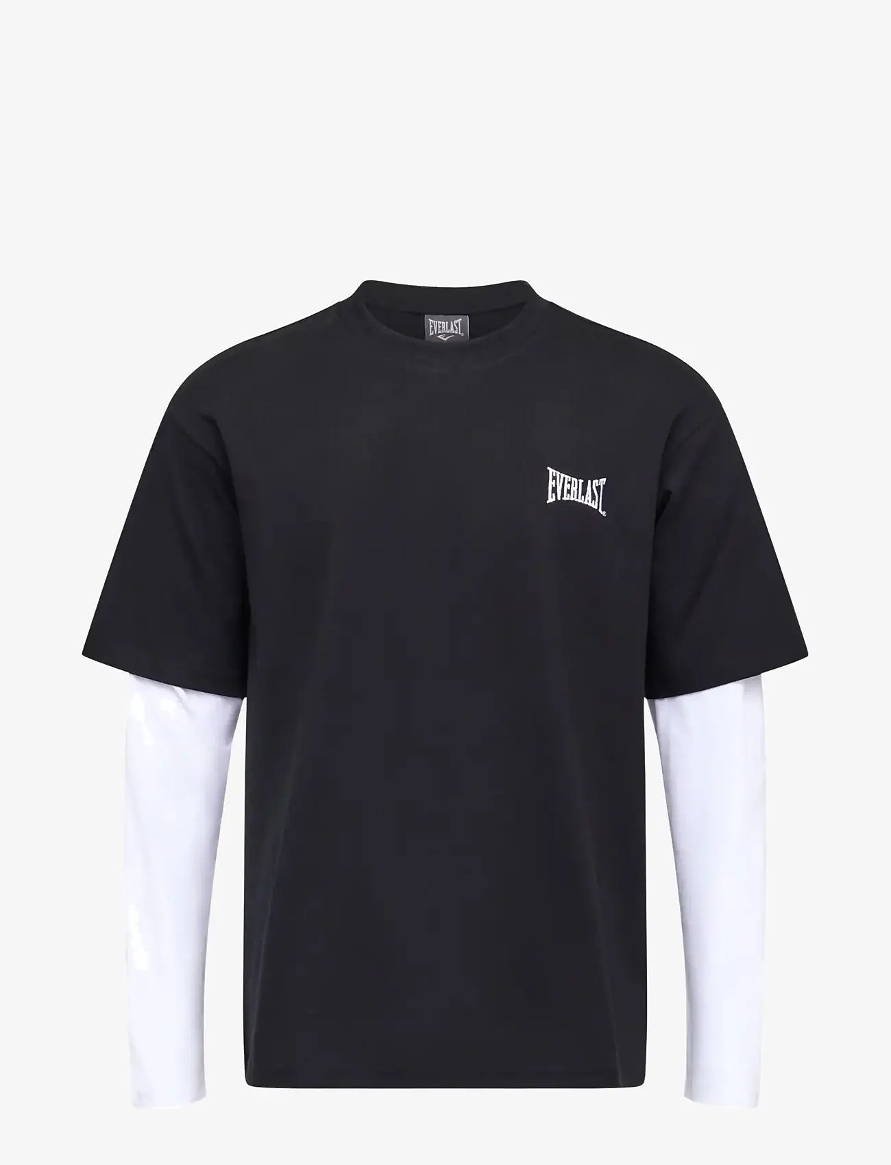 Everlast - LAYERED BACK LOGO LS - langærmede t-shirts - black beauty - 1
