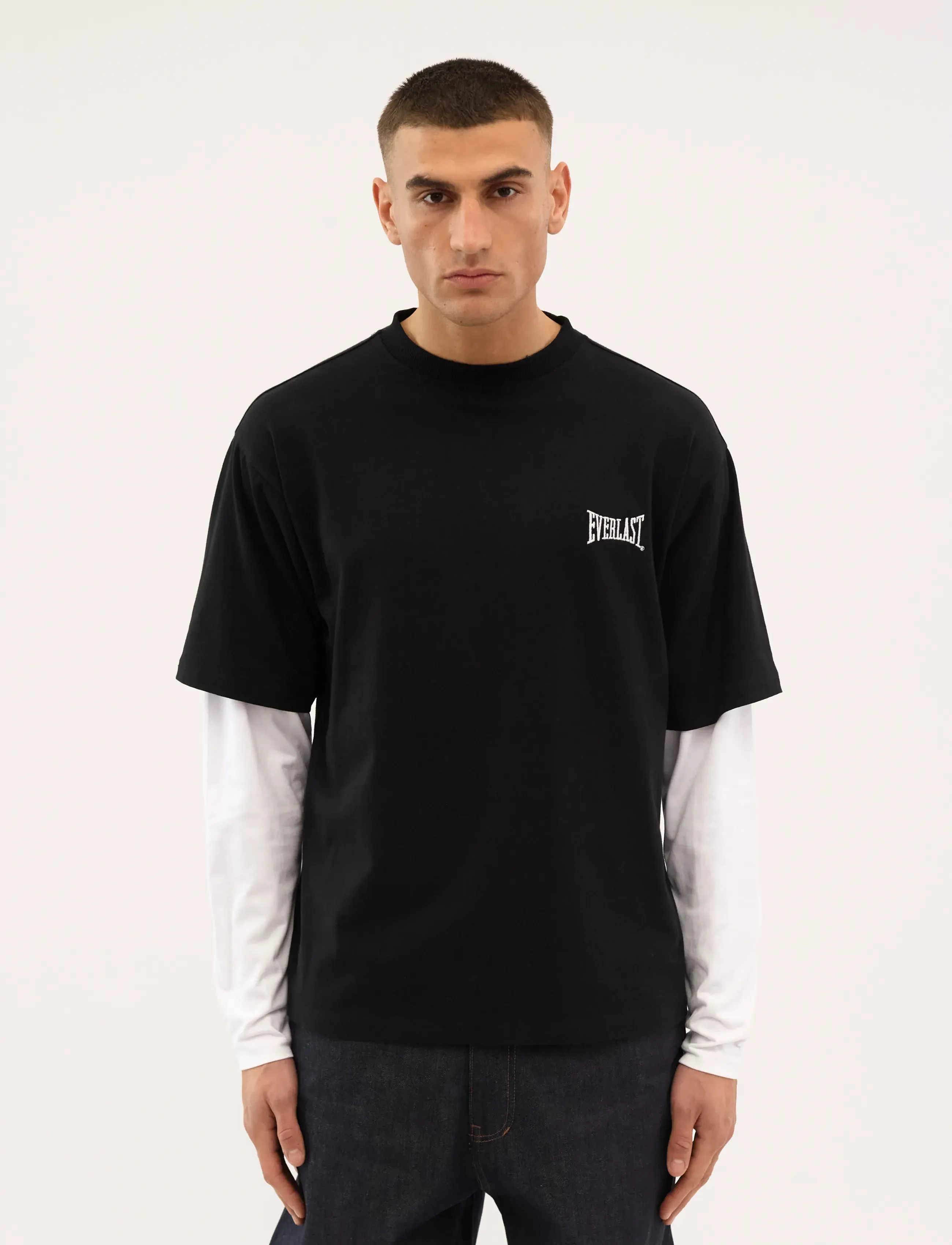 Everlast LAYERED BACK LOGO LS - T-shirts - BLACK BEAUTY / black