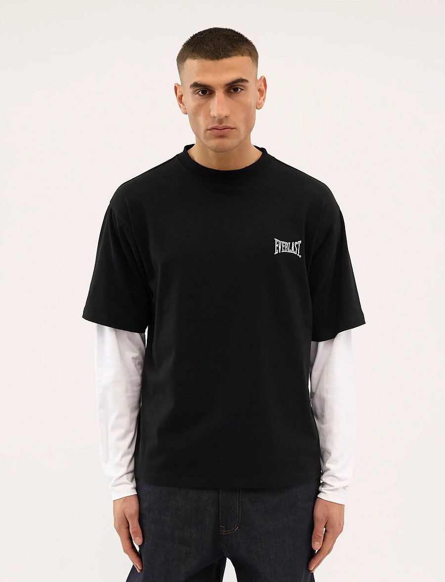 Everlast - LAYERED BACK LOGO LS - pikkade varrukatega t-särgid - black beauty - 2