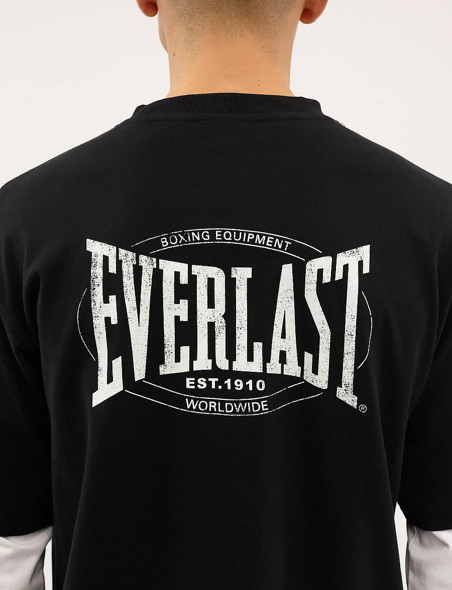 Everlast - LAYERED BACK LOGO LS - pikkade varrukatega t-särgid - black beauty - 5
