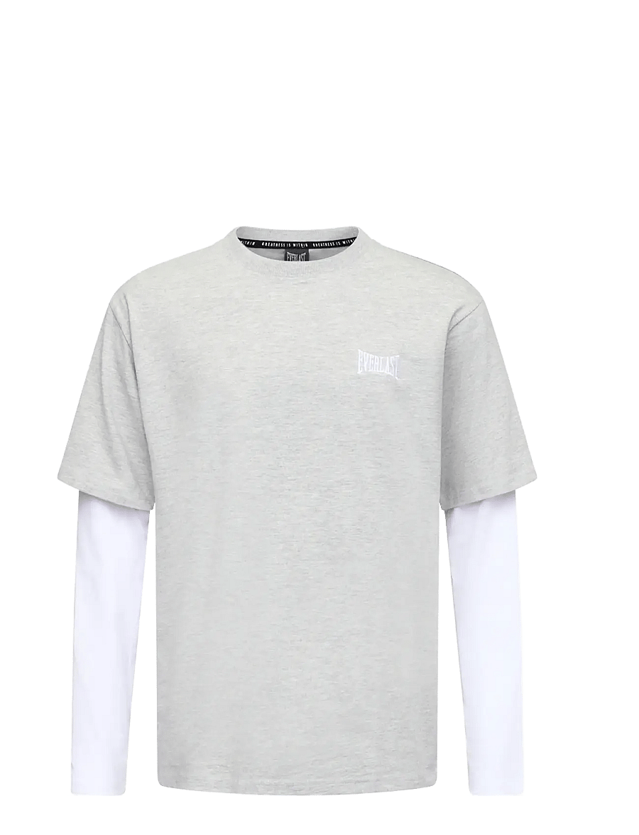 Everlast - LAYERED BACK LOGO LS - pikkade varrukatega t-särgid - light grey melange - 0