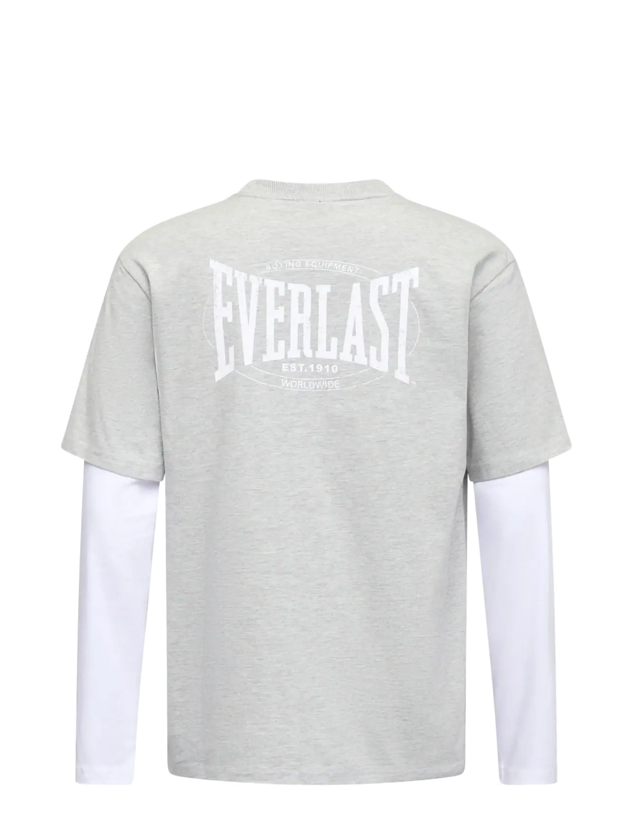 Everlast - LAYERED BACK LOGO LS - langærmede t-shirts - light grey melange - 2