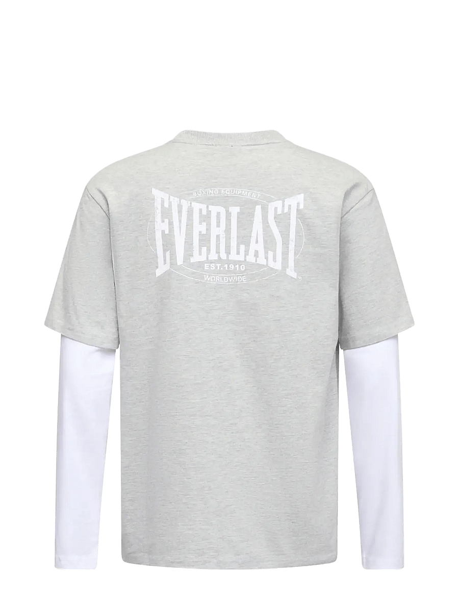 Everlast - LAYERED BACK LOGO LS - pikkade varrukatega t-särgid - light grey melange - 1
