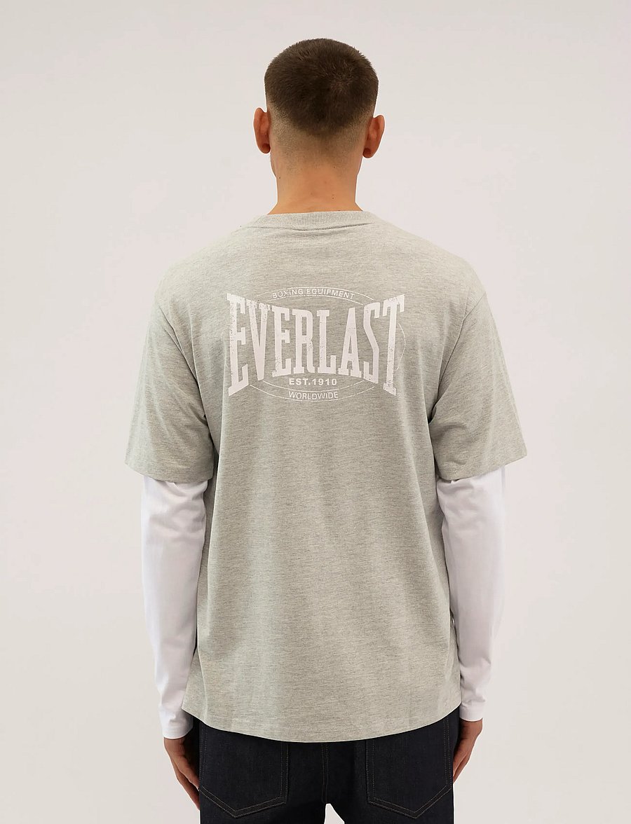 Everlast - LAYERED BACK LOGO LS - pikkade varrukatega t-särgid - light grey melange - 3