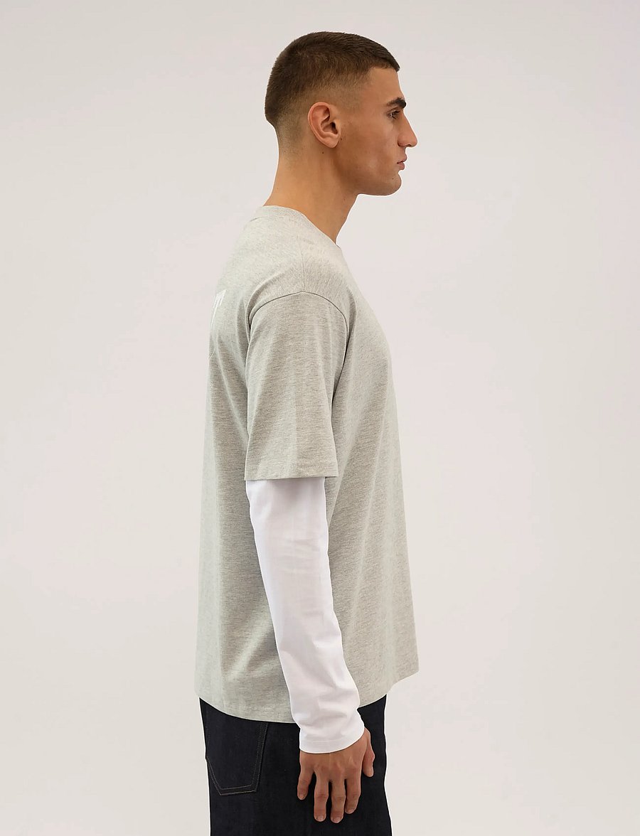 Everlast - LAYERED BACK LOGO LS - pikkade varrukatega t-särgid - light grey melange - 4