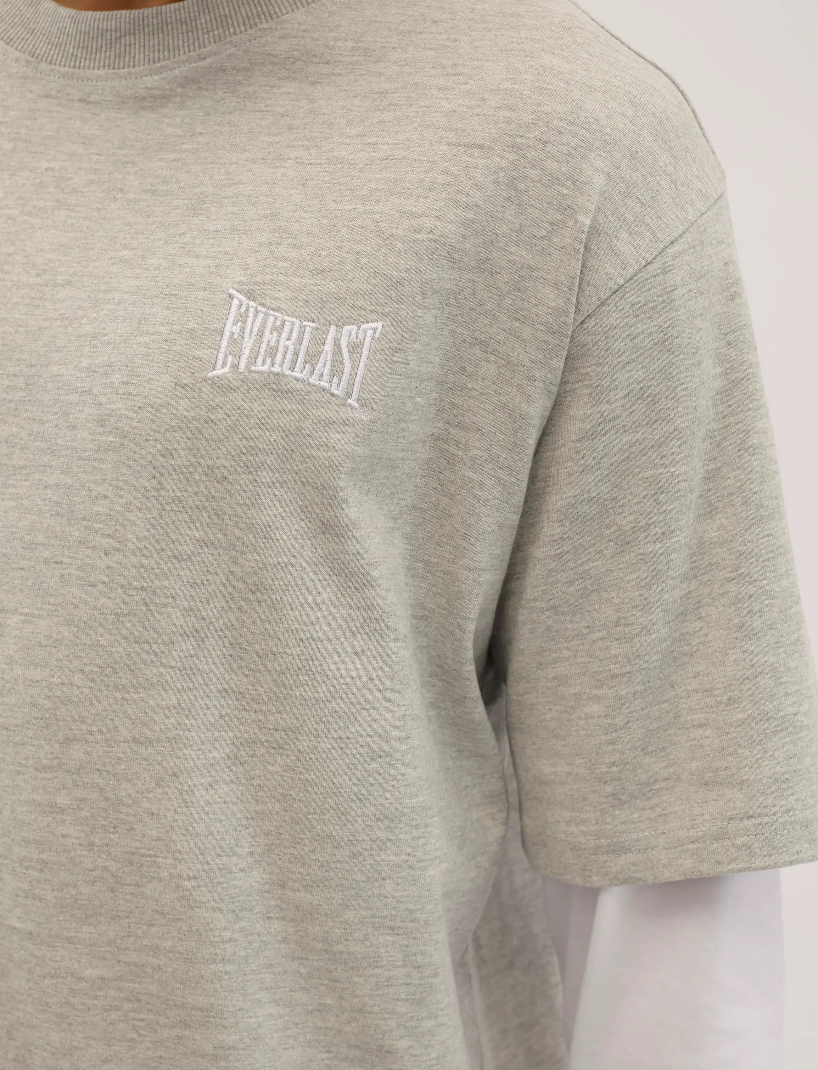 Everlast - LAYERED BACK LOGO LS - langærmede t-shirts - light grey melange - 5