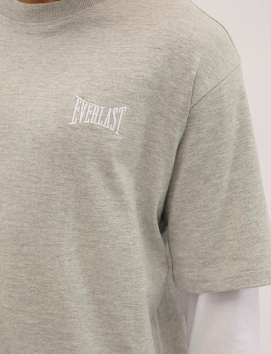 Everlast - LAYERED BACK LOGO LS - pikkade varrukatega t-särgid - light grey melange - 5