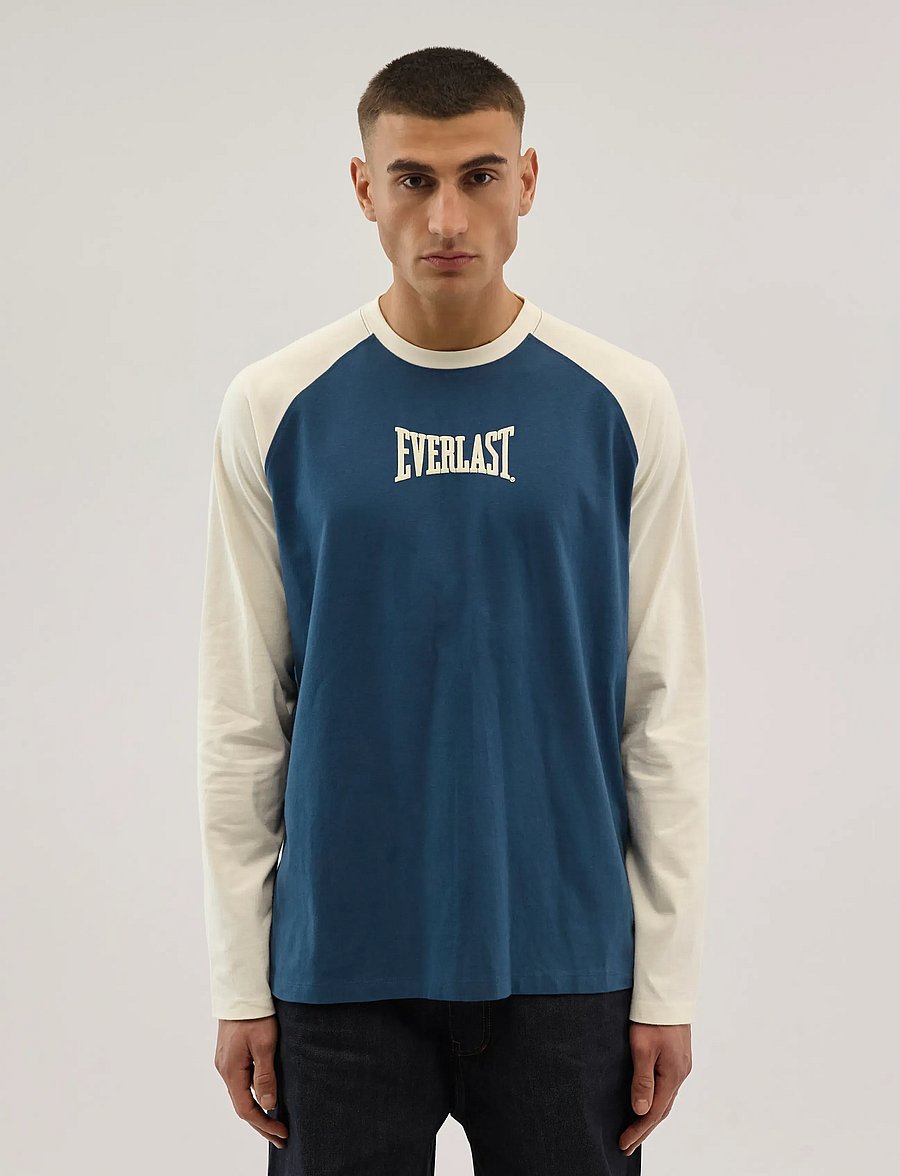 Everlast - Contrast Raglan Long Sleeve - långärmade t-shirts - key largo - 0