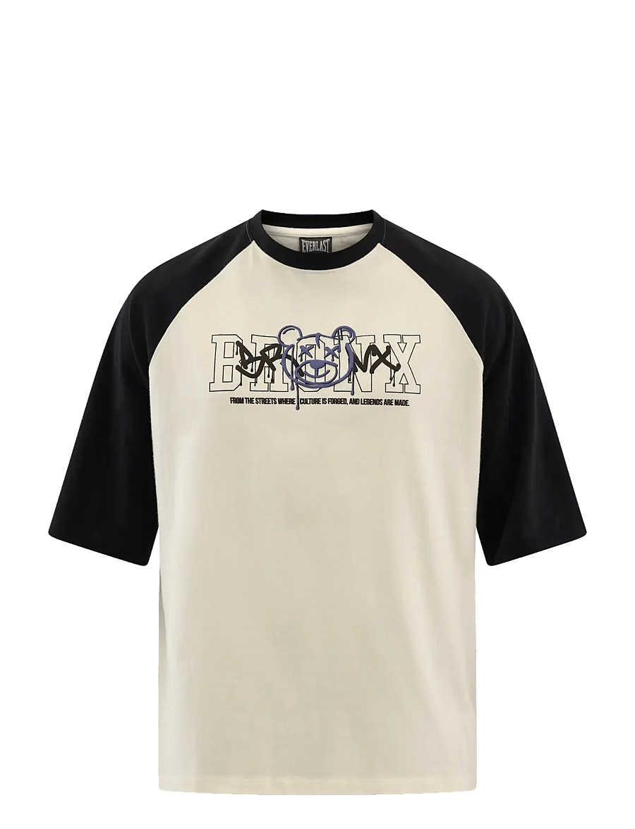 Everlast - Bronx Raglan Tee - kortärmade t-shirts - white/black - 0