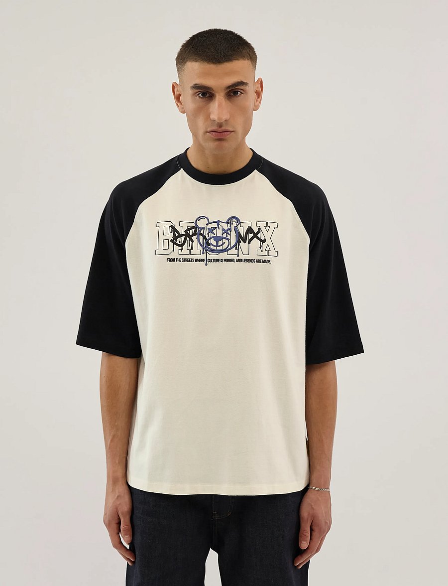 Everlast - Bronx Raglan Tee - kortärmade t-shirts - white/black - 2