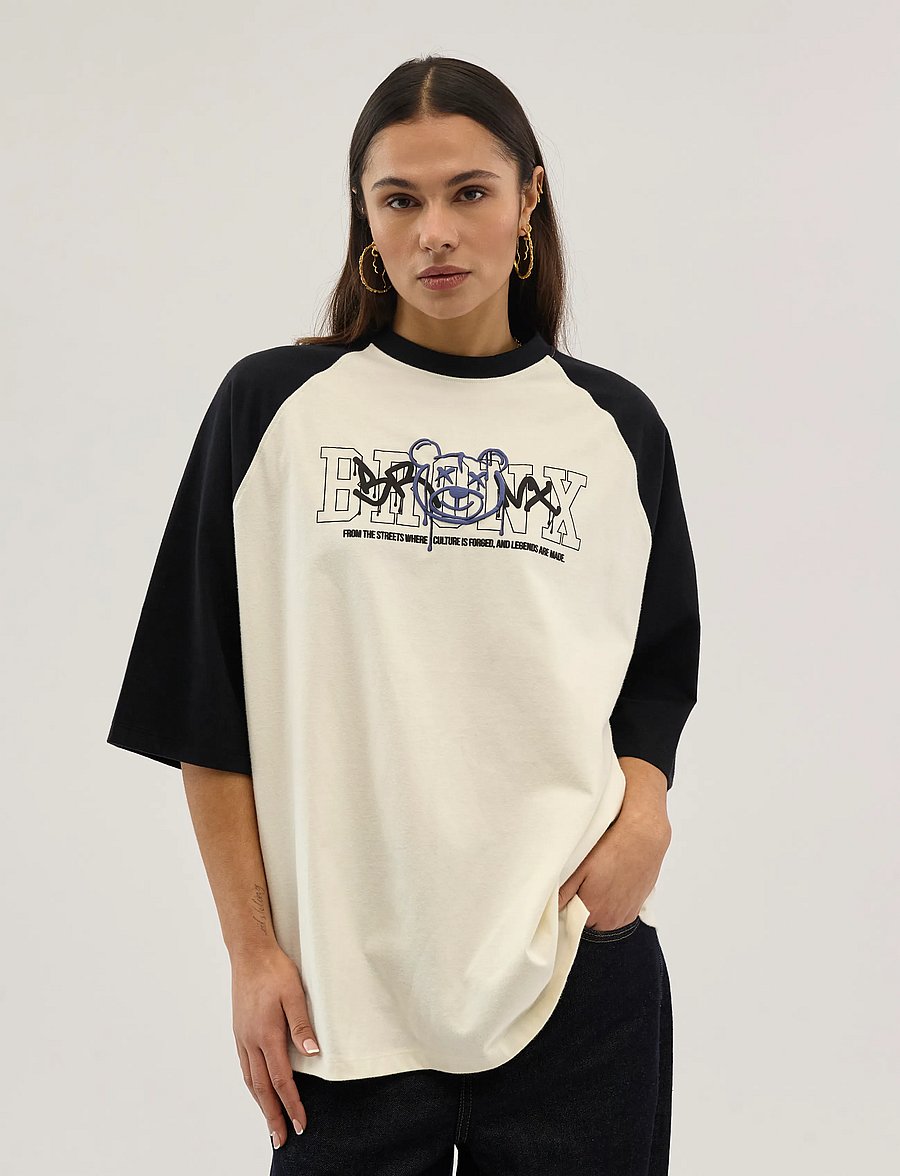Everlast - Bronx Raglan Tee - kortärmade t-shirts - white/black - 3