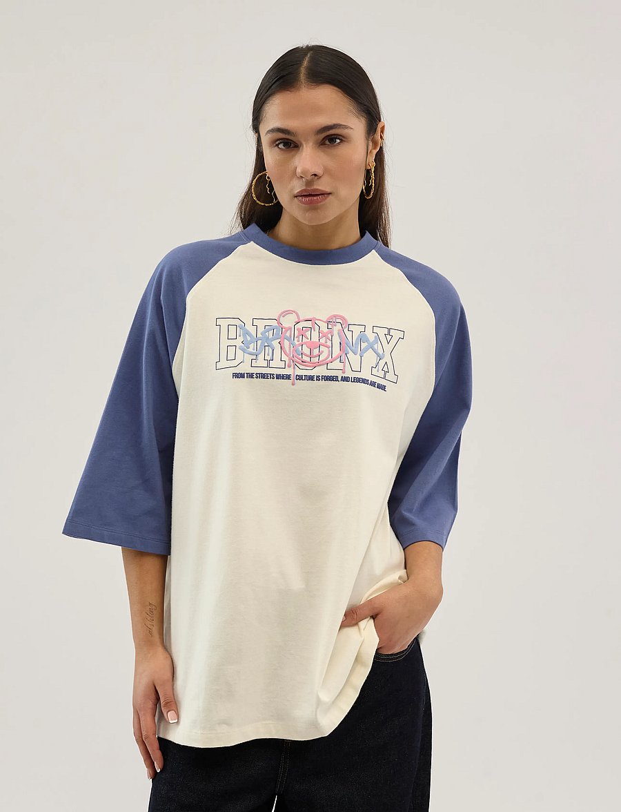Everlast - Bronx Raglan Tee - kortärmade t-shirts - white/blue - 3