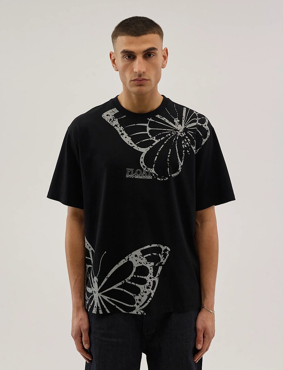 Everlast - Big Butterfly Tee - kortärmade t-shirts - black - 0
