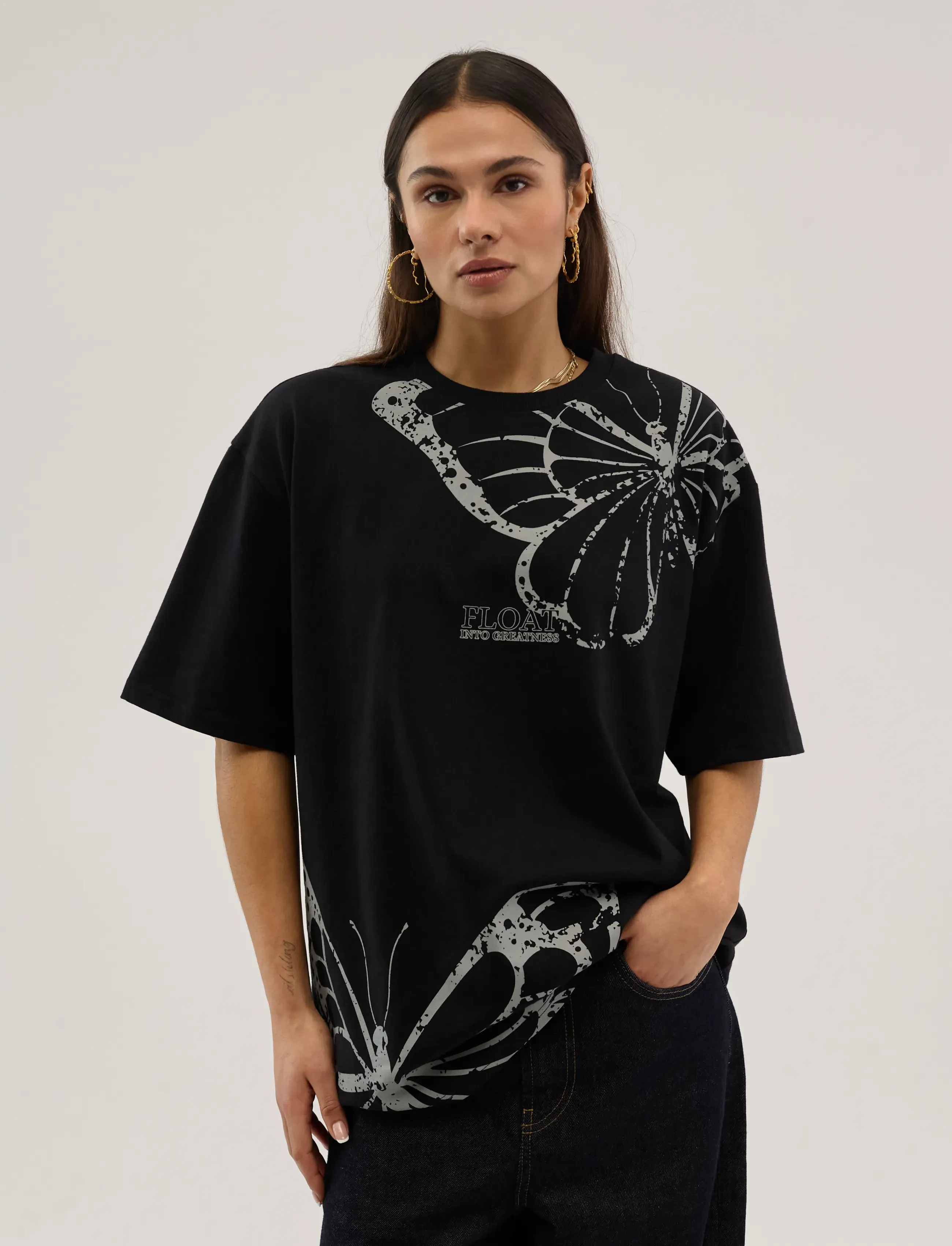 Everlast - Big Butterfly Tee - kortärmade t-shirts - black - 3