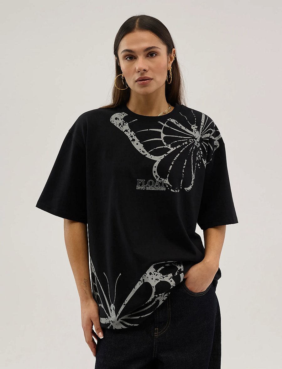 Everlast - Big Butterfly Tee - kortärmade t-shirts - black - 3