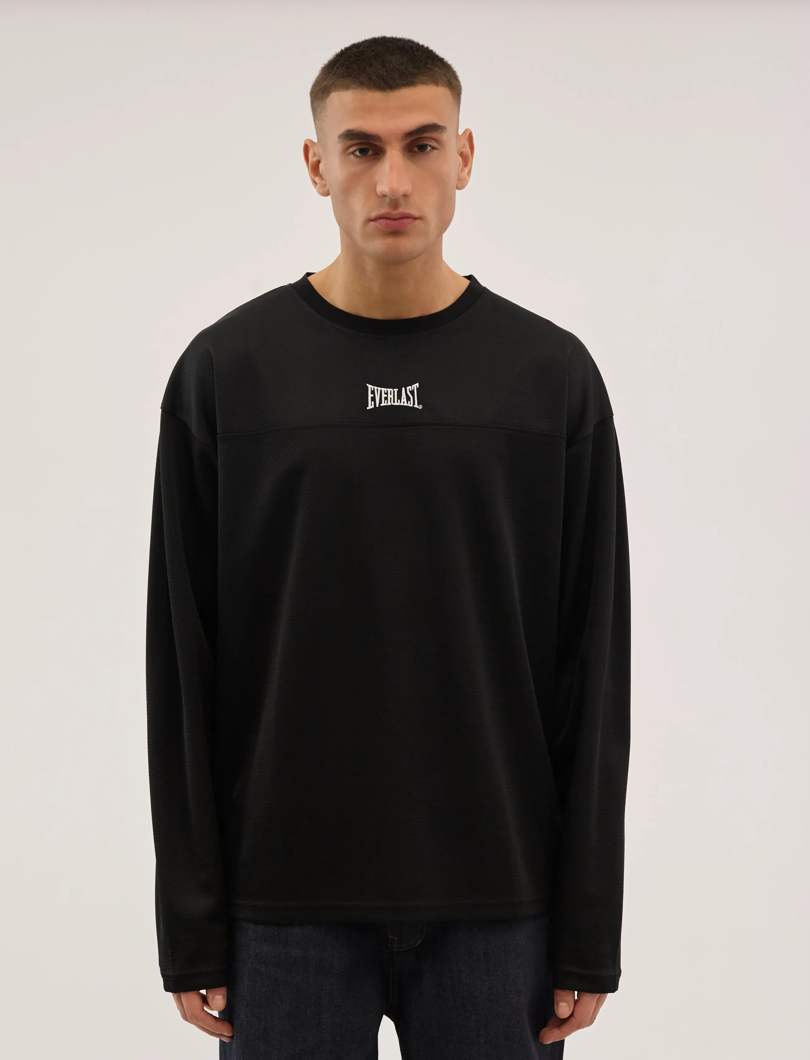 Everlast - Court Mesh Jersey Long Sleeve - langærmede t-shirts - black beauty - 2