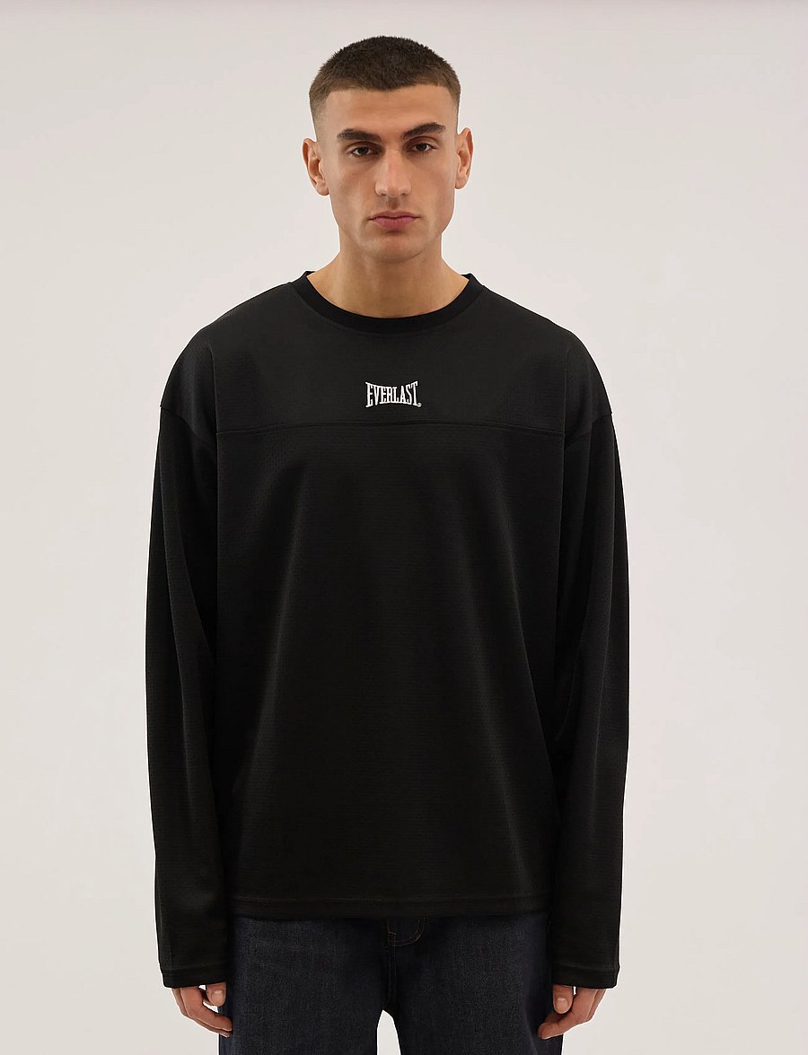 Everlast - Court Mesh Jersey Long Sleeve - långärmade t-shirts - black beauty - 2