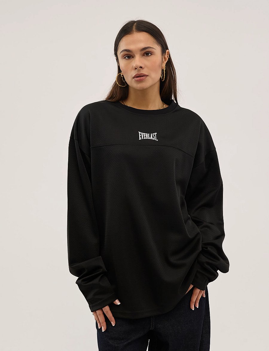 Everlast - Court Mesh Jersey Long Sleeve - långärmade t-shirts - black beauty - 3
