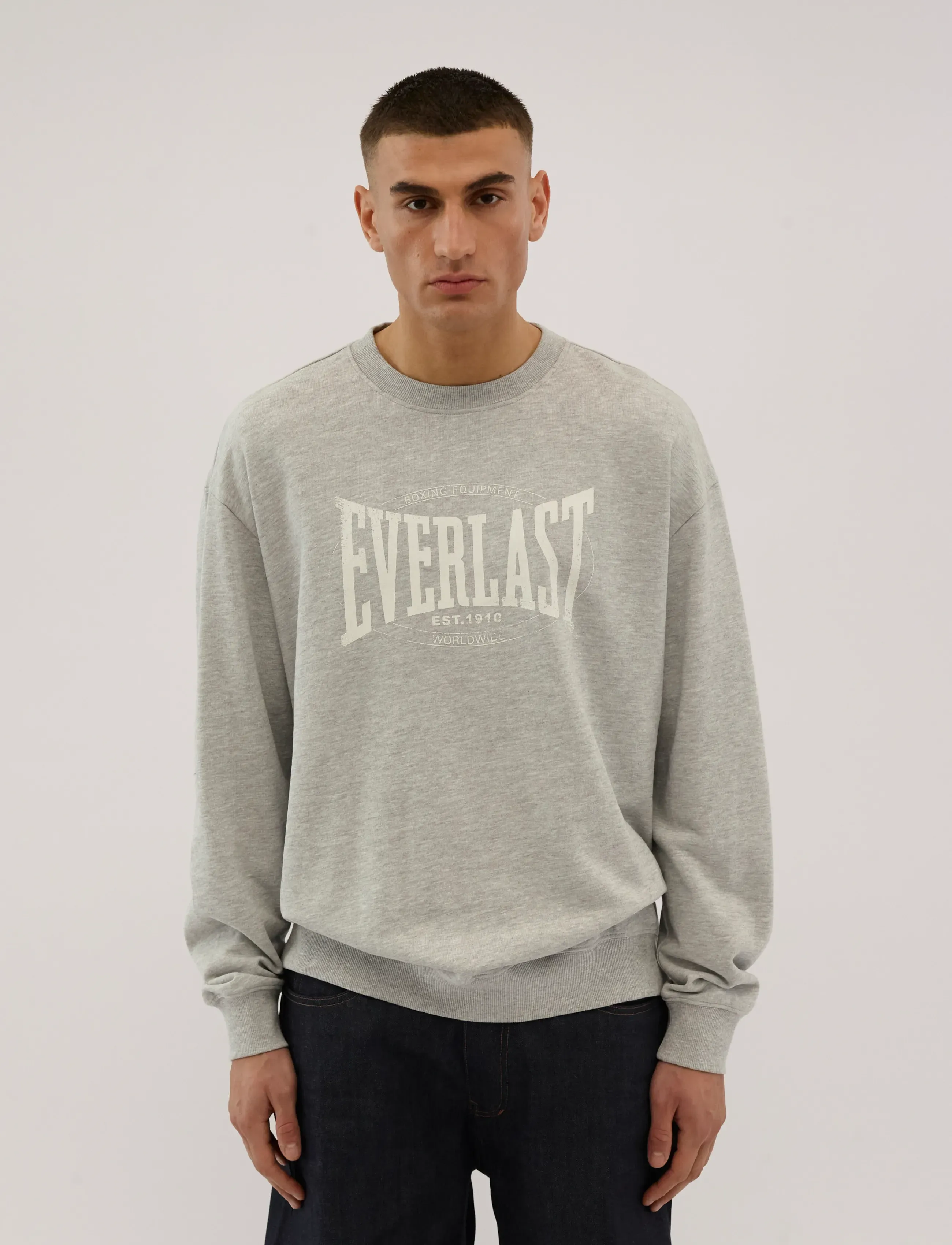 Everlast EVERLAST LOGO CREW SWEAT - Tøj - LIGHT GREY MELANGE / grey
