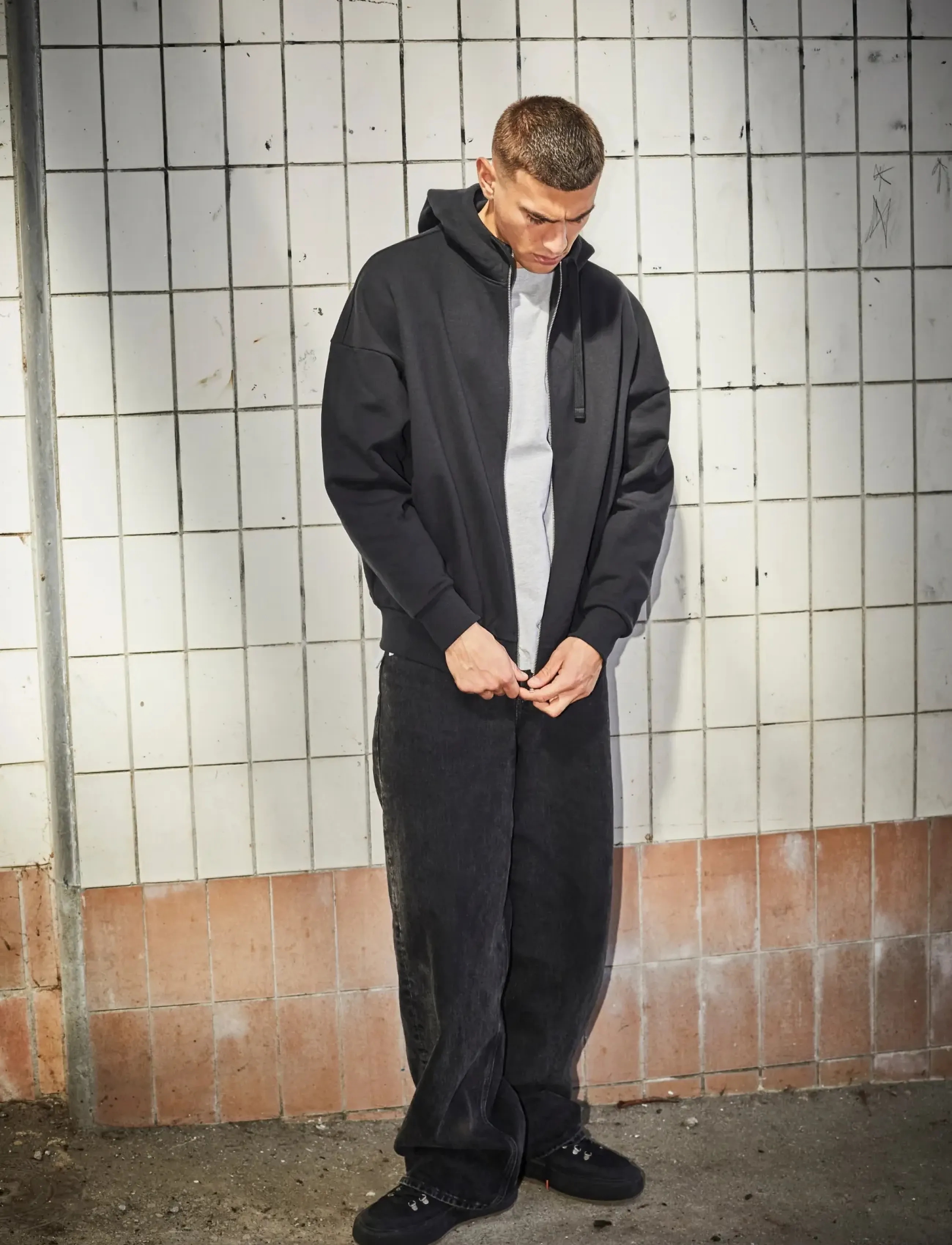 Everlast Fight Night Zip Hoodie - Apģērbi - BLACK / black