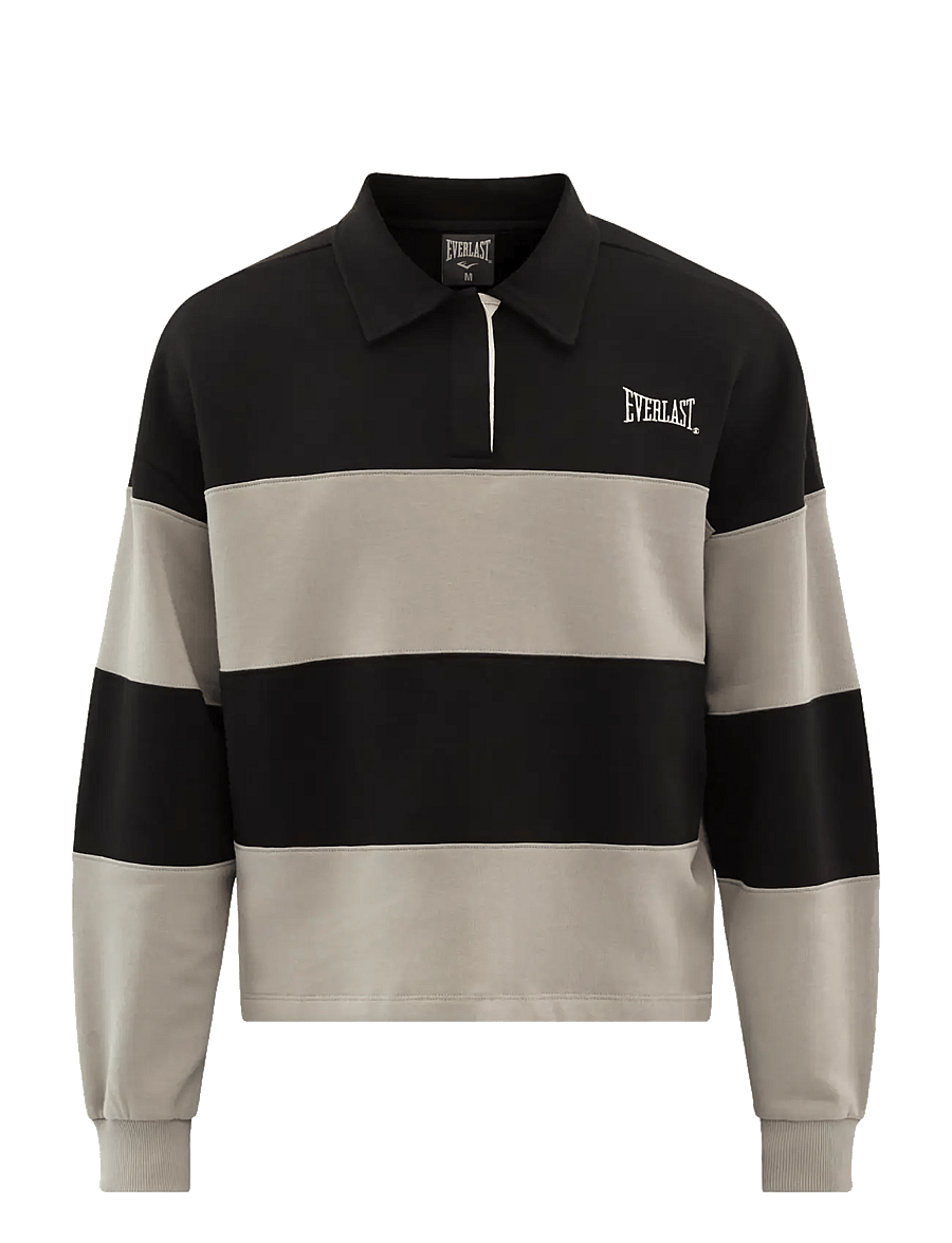 Everlast - Uptown Rugby Polo - långärmade stickade pikétröjor - black beauty - 0