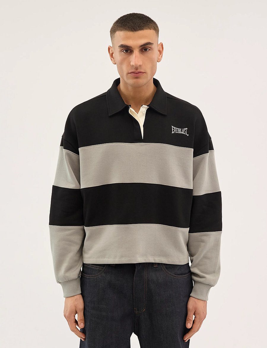 Everlast - Uptown Rugby Polo - långärmade stickade pikétröjor - black beauty - 2