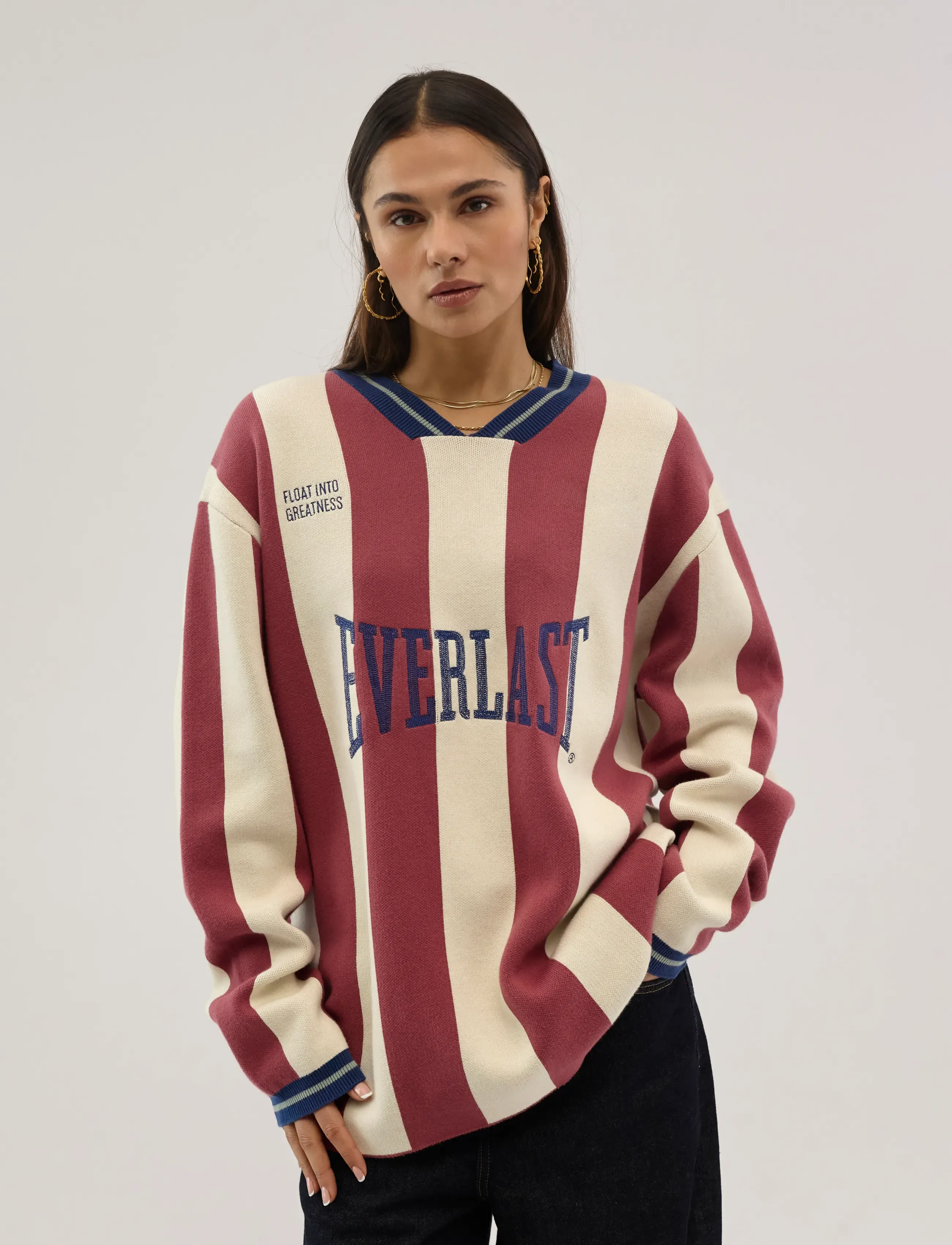 Everlast - Heritage Striped Jersey - v-ringat - cowhide - 3