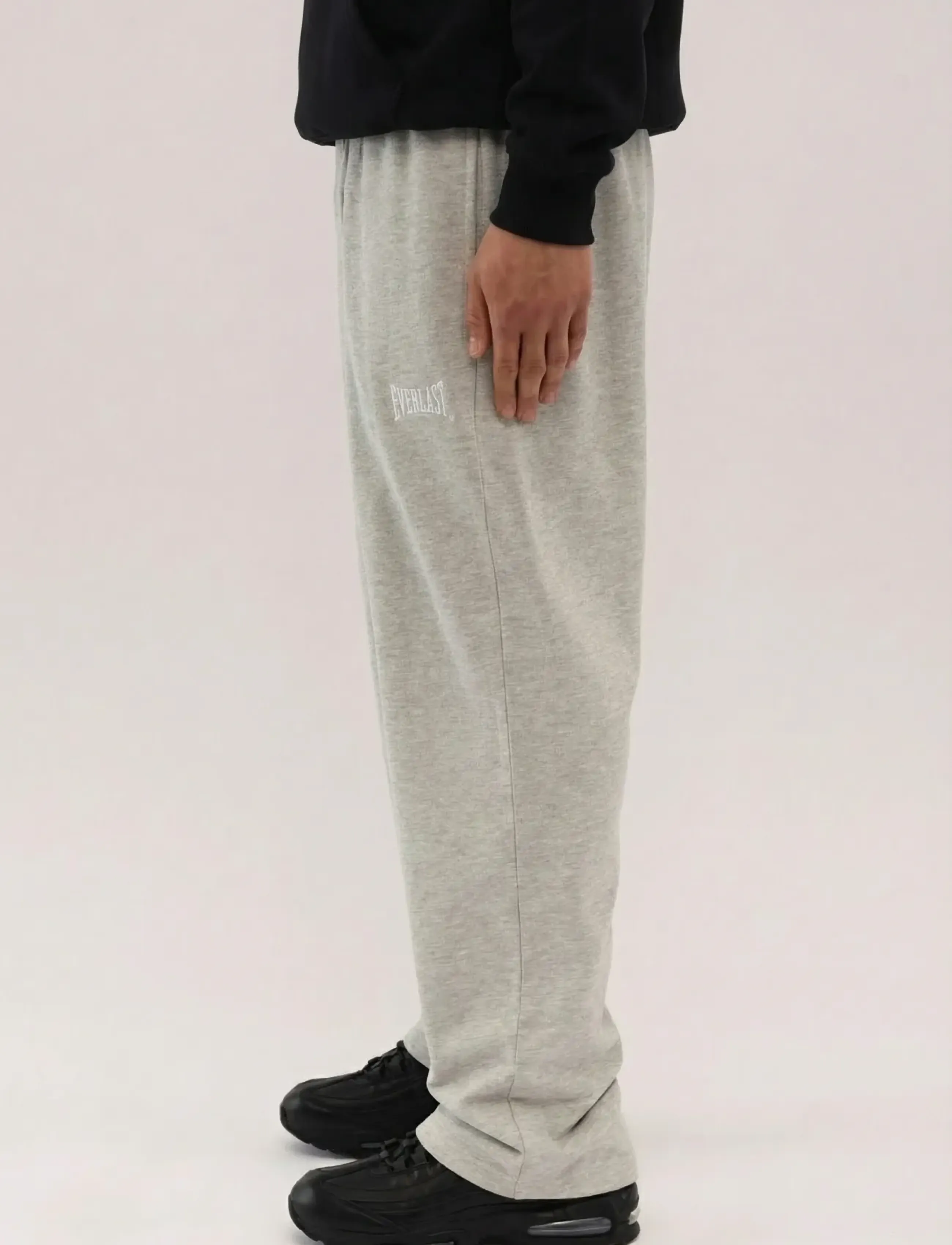 Everlast - EVERLAST STRAIGHT BAGGY FIT SWEAT PANTS - bukser - light grey melange - 4