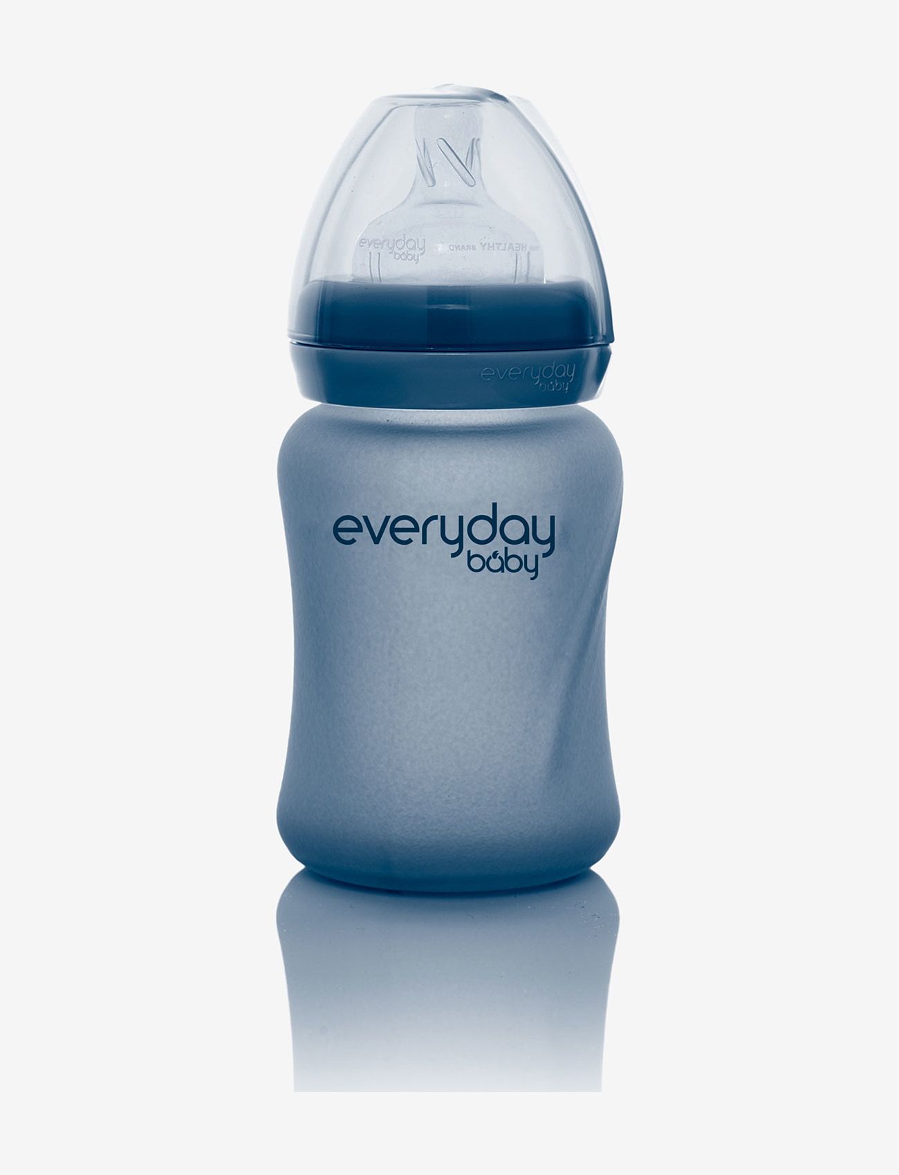 Everyday Baby - Glass Baby Bottle Heat Sensing Healthy + Blueberry 150ml - nappflaskor - blueberry - 1